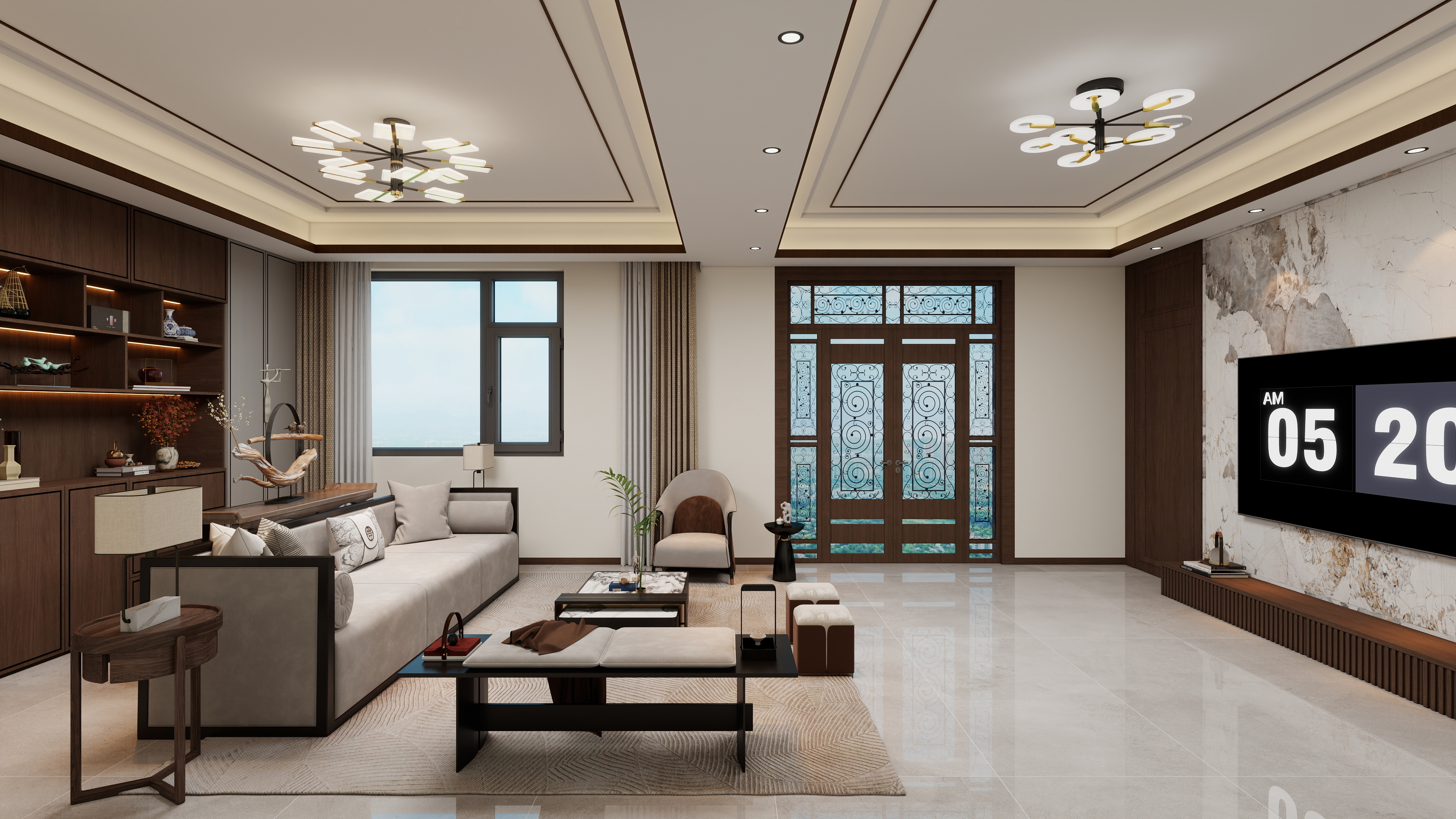 果乐设计-145方新中式风三居室-装修设计方案