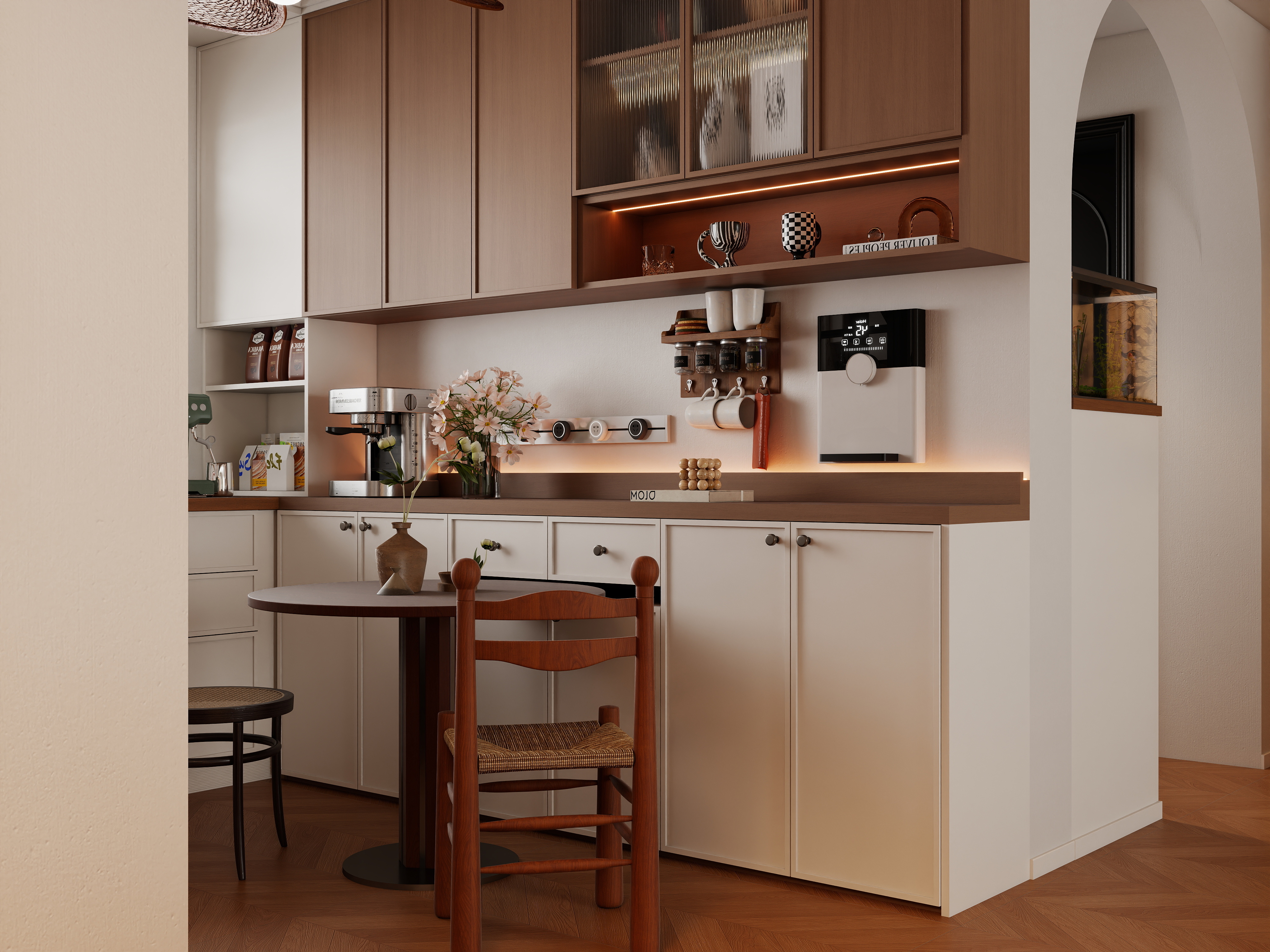 觅境设计工作室-兰州106平米3室2卫中古风-装修设计方案