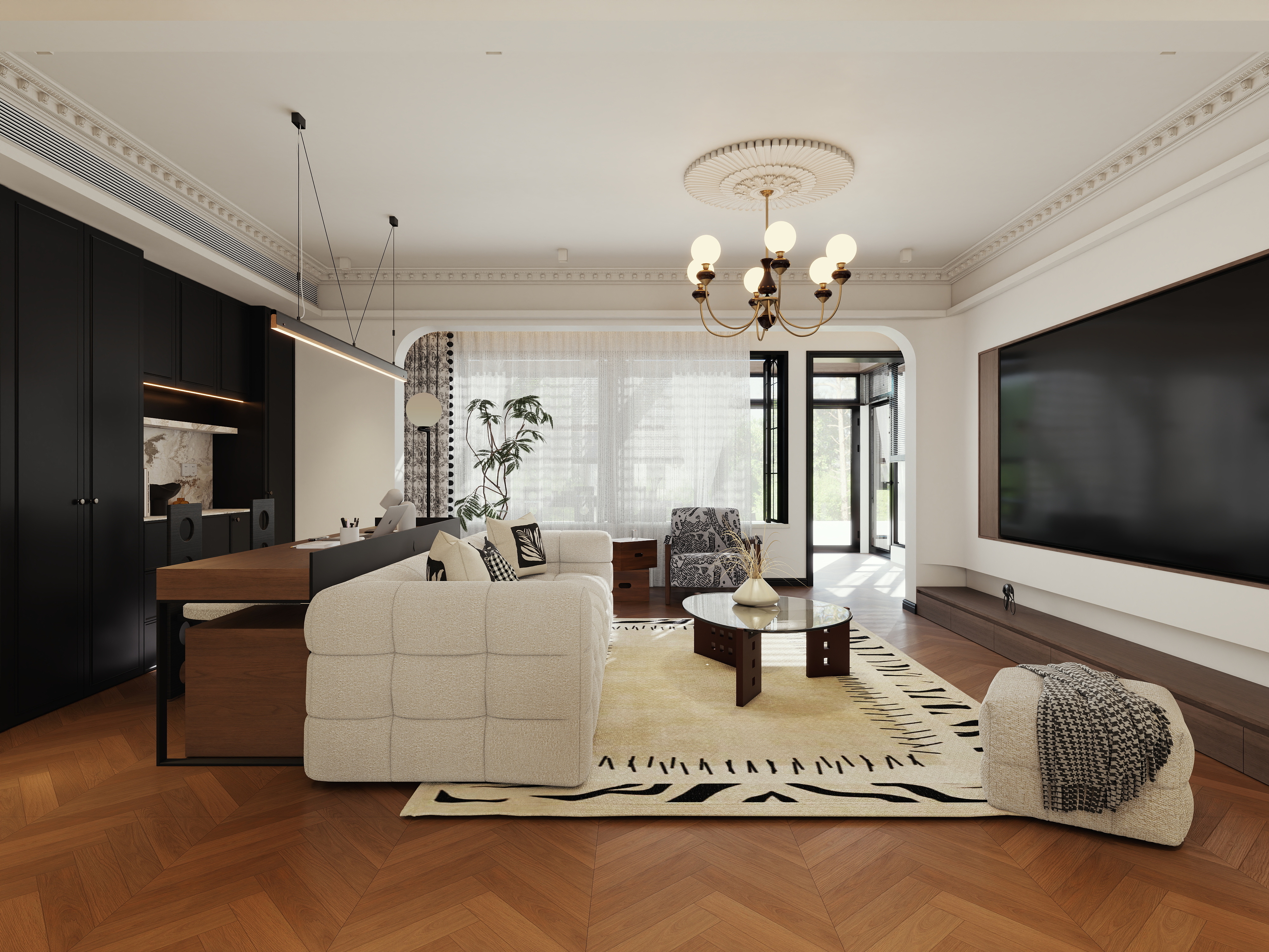 垣曲陈设计-逸景华府4-3-101（中古轻法）-装修设计方案