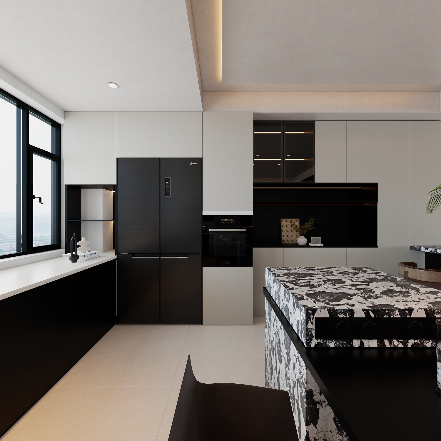 艺雅丽-222平现代轻奢 一层厨房装修效果图第3张