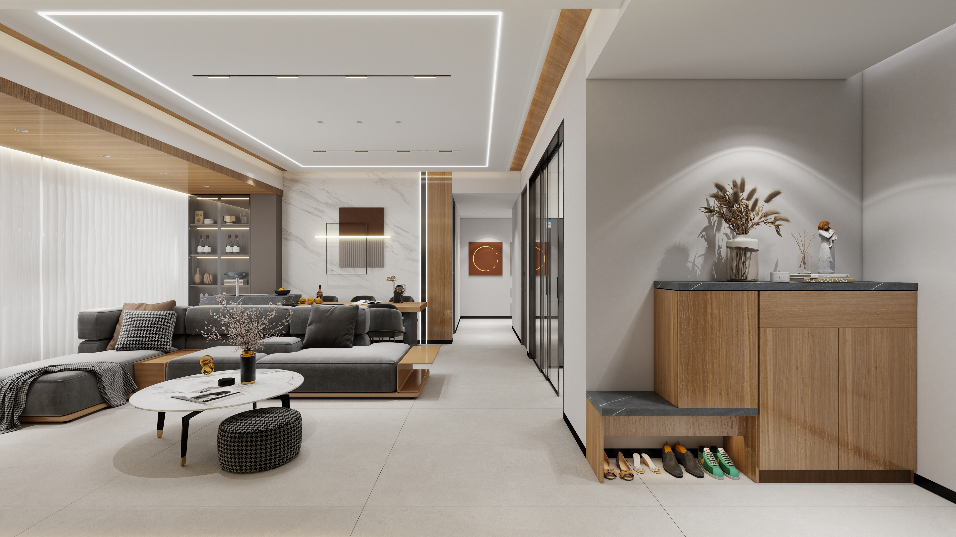 神马云在线-现代复古112平四房-装修设计方案