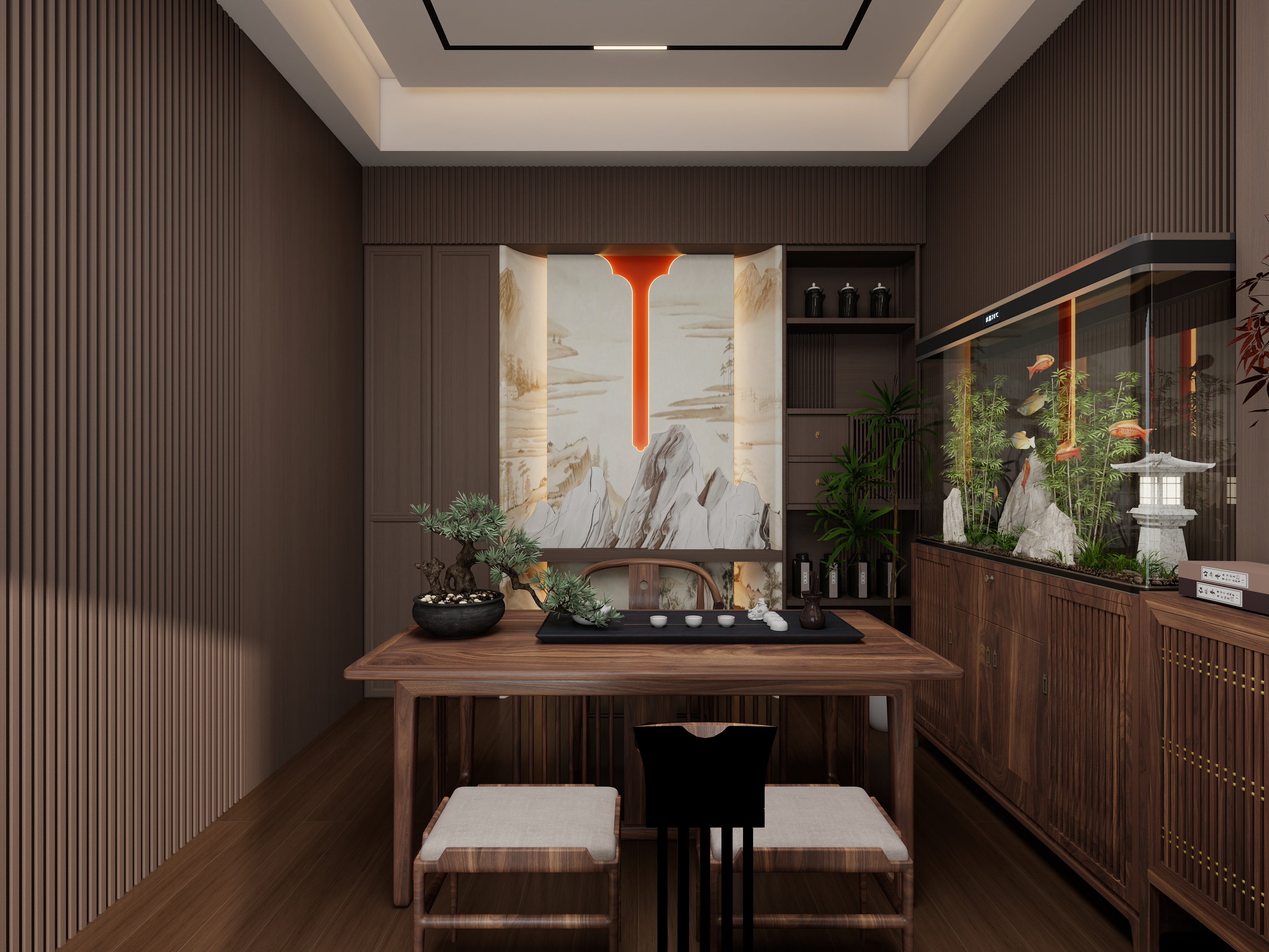 果乐设计-40方新中式办公室-装修设计方案