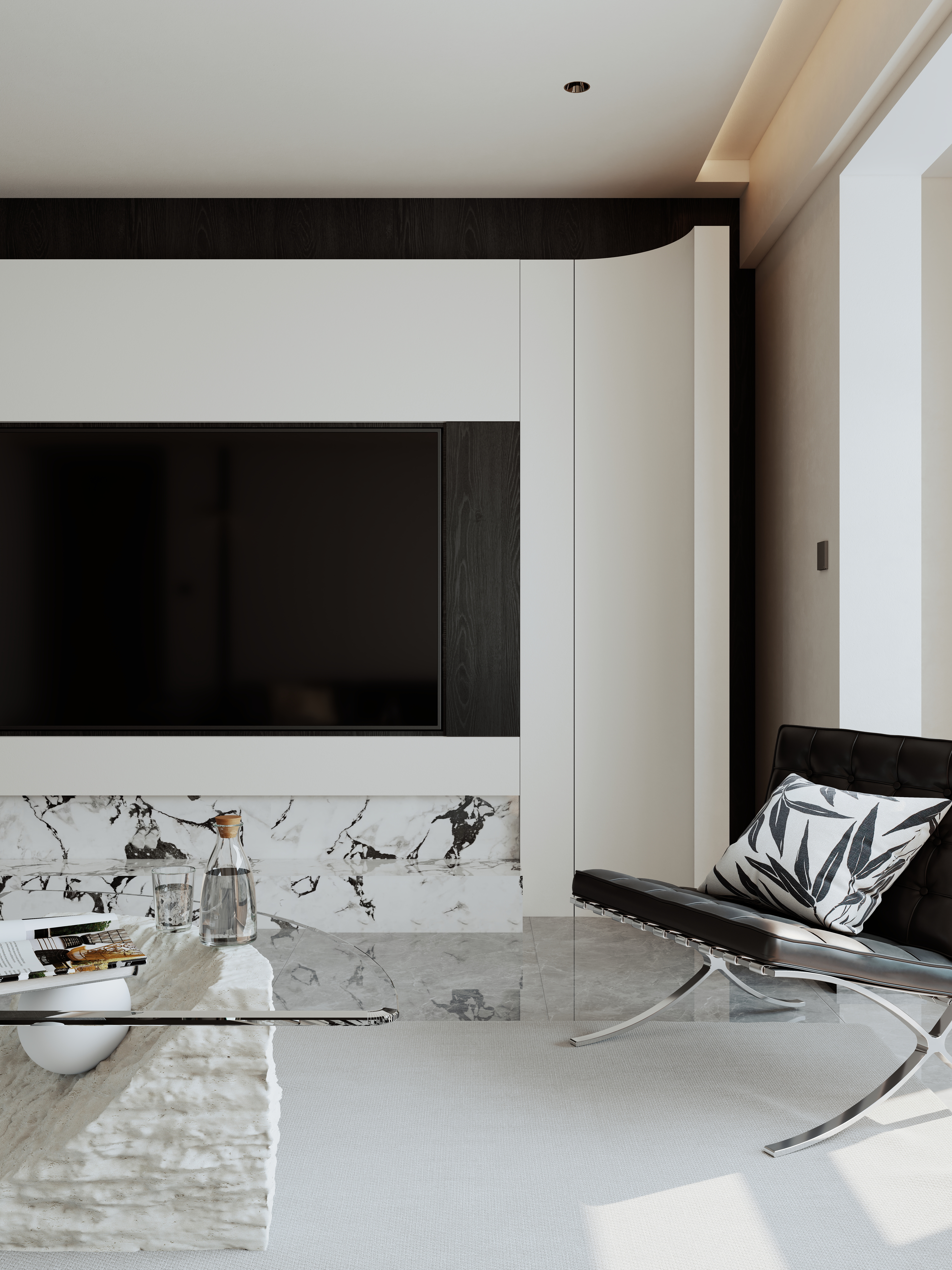 青瓦丨DESIGN-现代黑白极简-装修设计方案