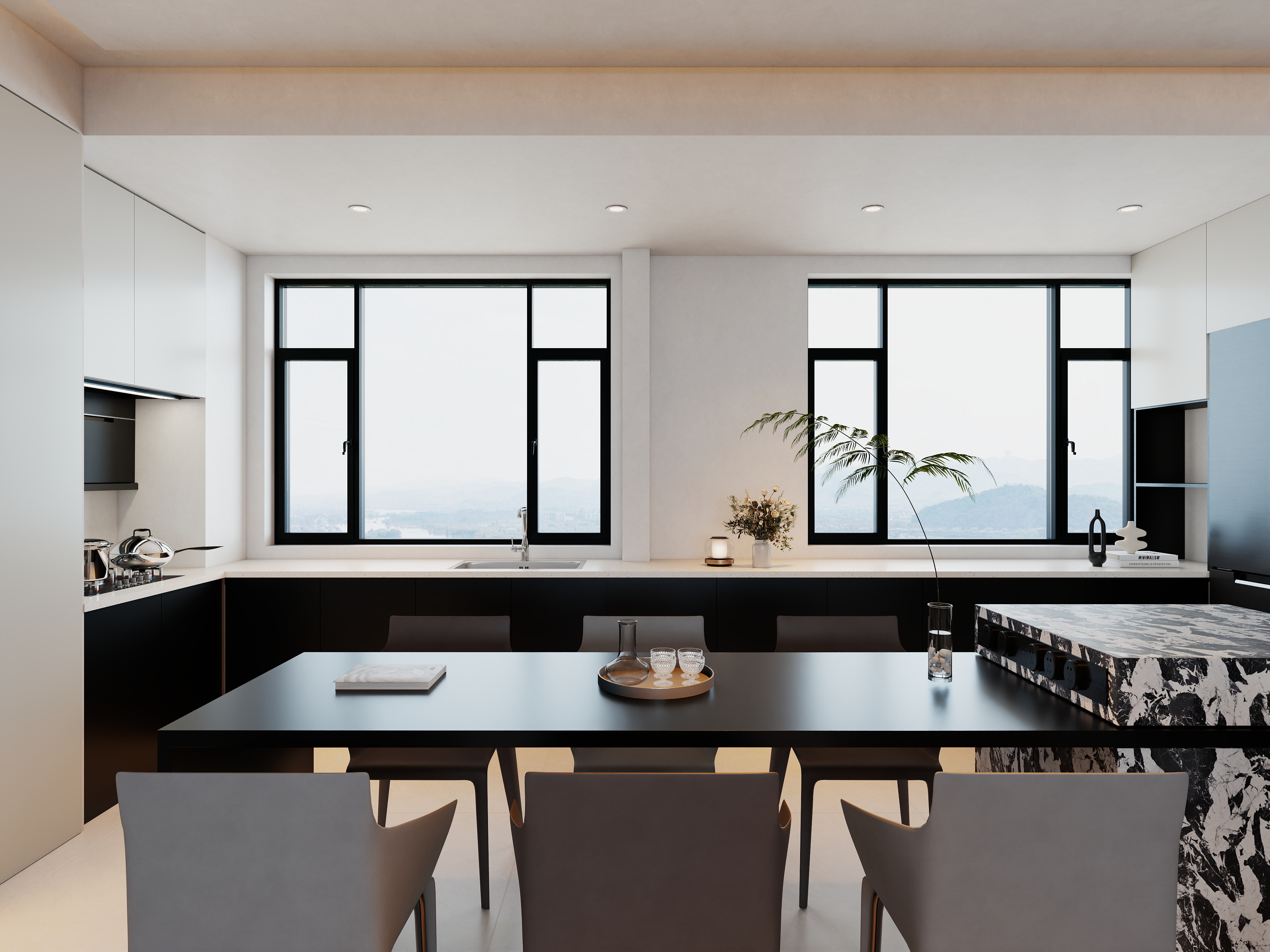 艺雅丽-222平现代轻奢 一层厨房装修效果图第2张