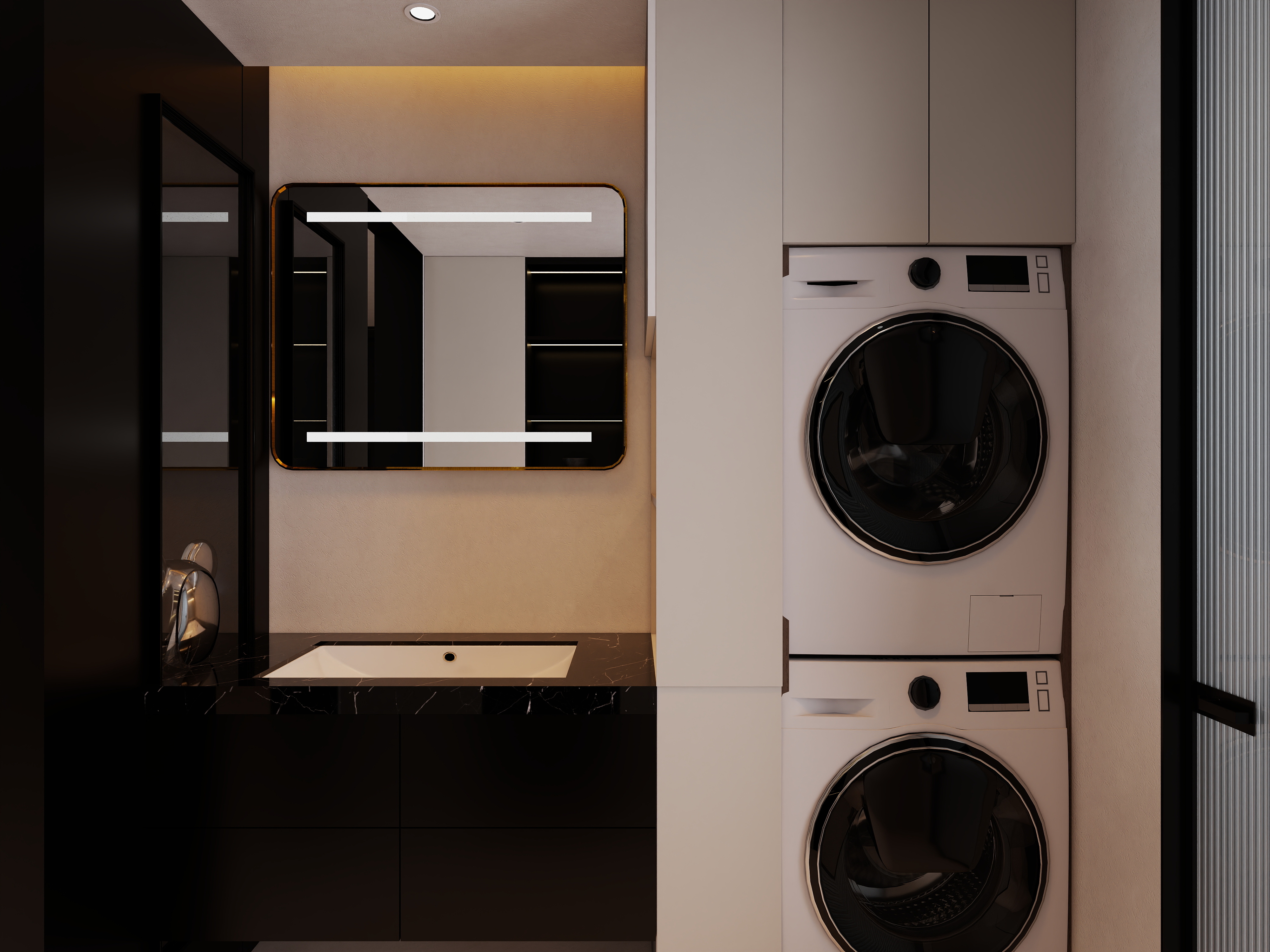 艺雅丽-222平现代轻奢 一层客卫干区装修效果图第2张