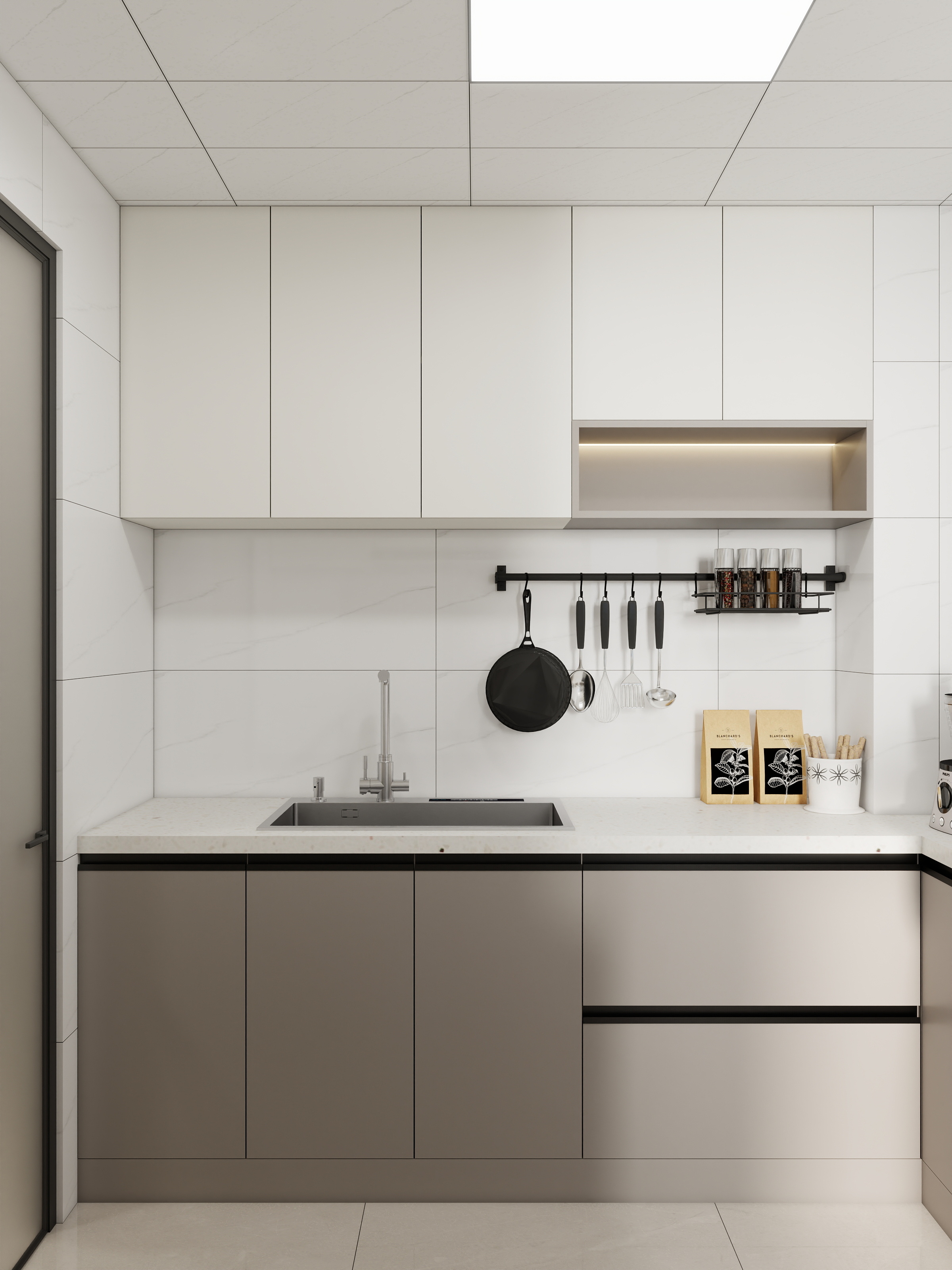 李青越-68平方现代简约两居室 装修效果图