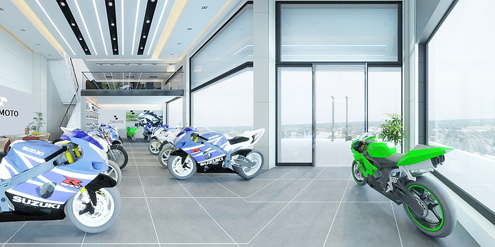 整装--全案设计-机车门店22 -吊顶黑漆-装修设计方案