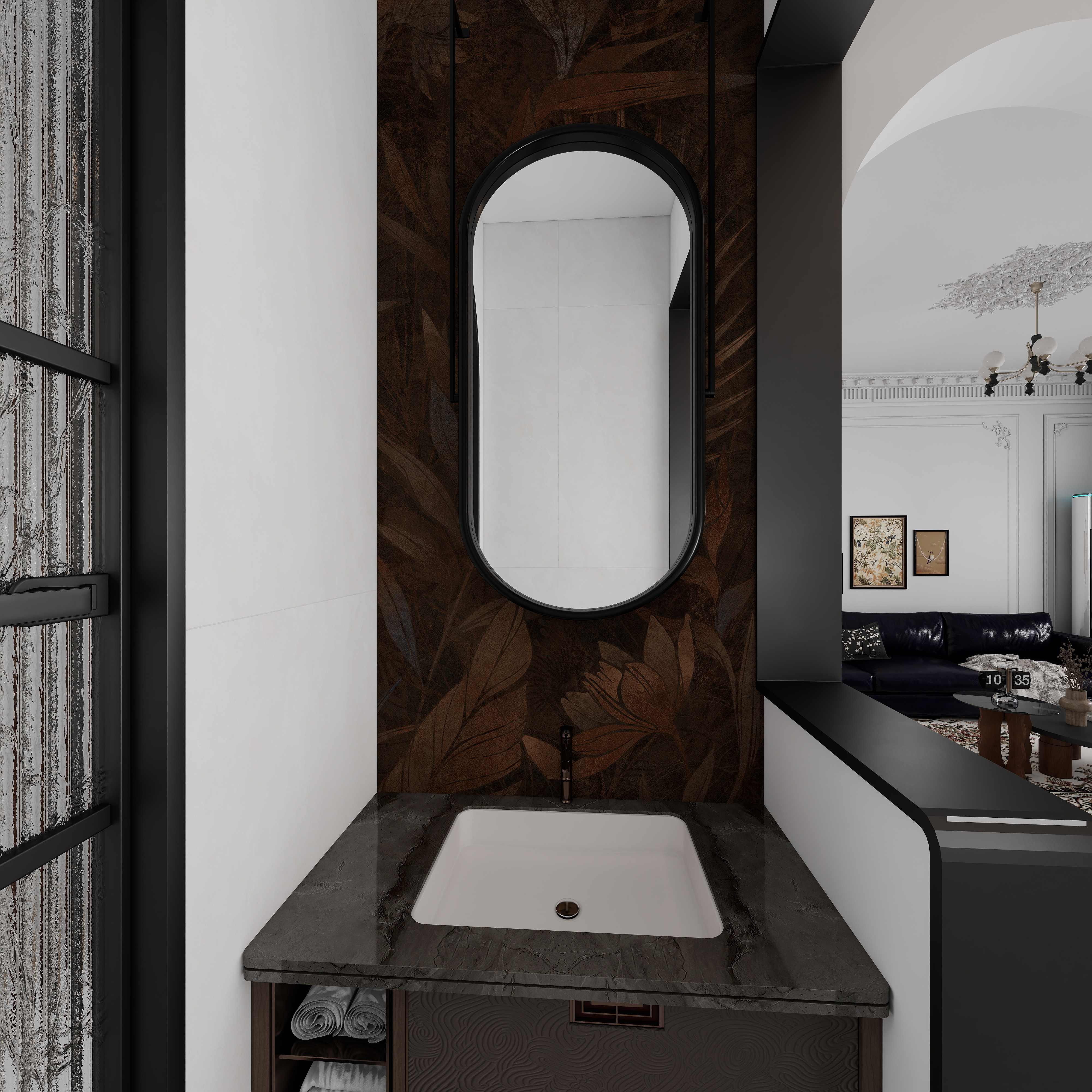 李磊-花溪镜园一层客卫干区装修效果图第2张