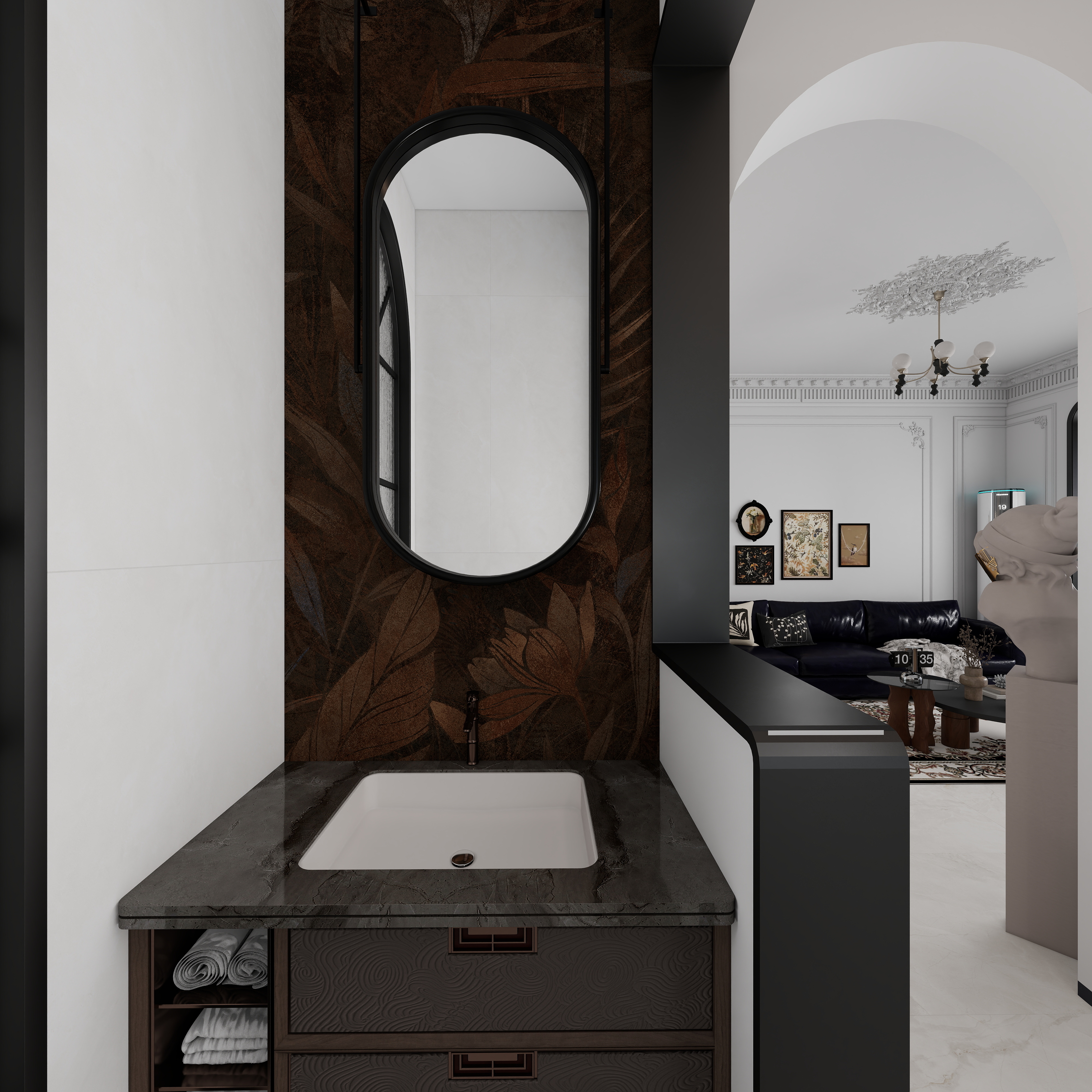 李磊-花溪镜园一层客卫干区装修效果图第1张