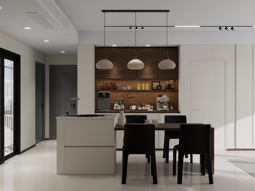 夜下石头-90中古风客餐厅-装修设计方案