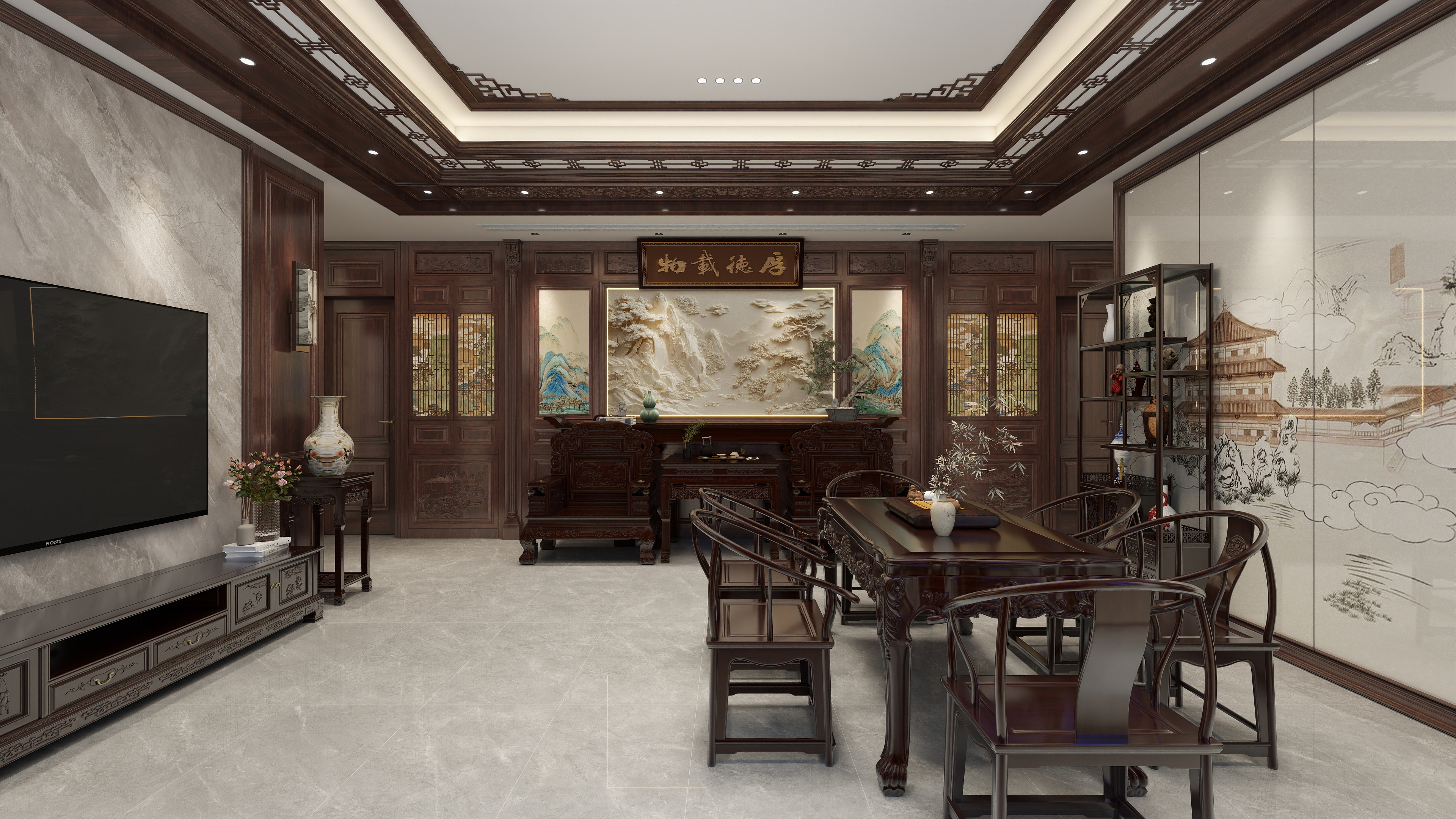 艺空间室内设计工作室ZYN-中式装修效果图