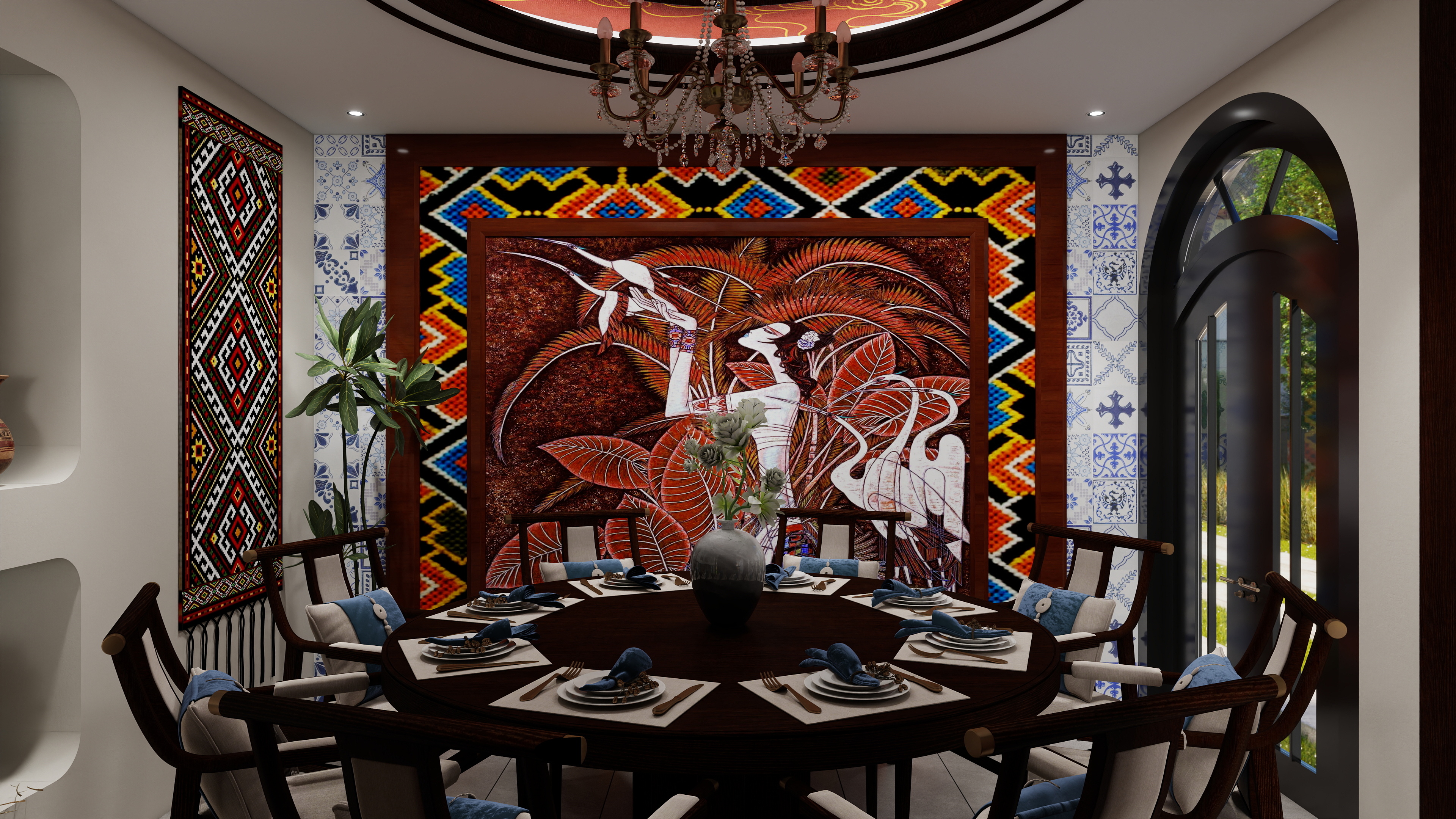 设计师玉京子-民族风餐厅装修效果图