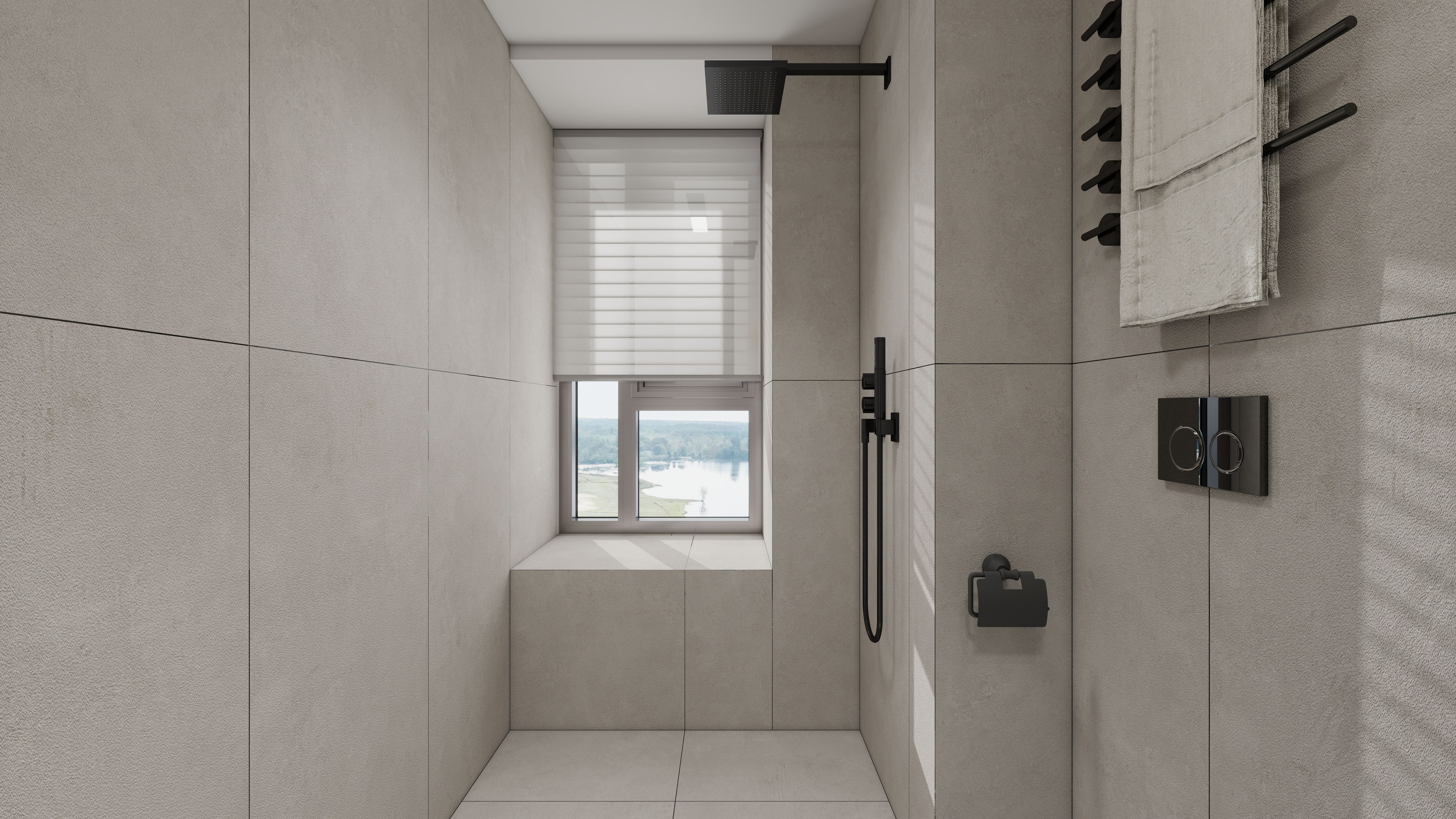 神马云在线-现代复古112平四房一层卫生间装修效果图第1张