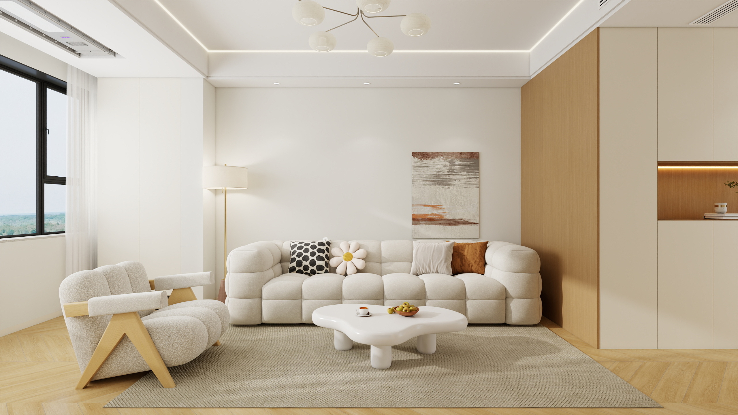 李青越-73方原木两居室装修效果图