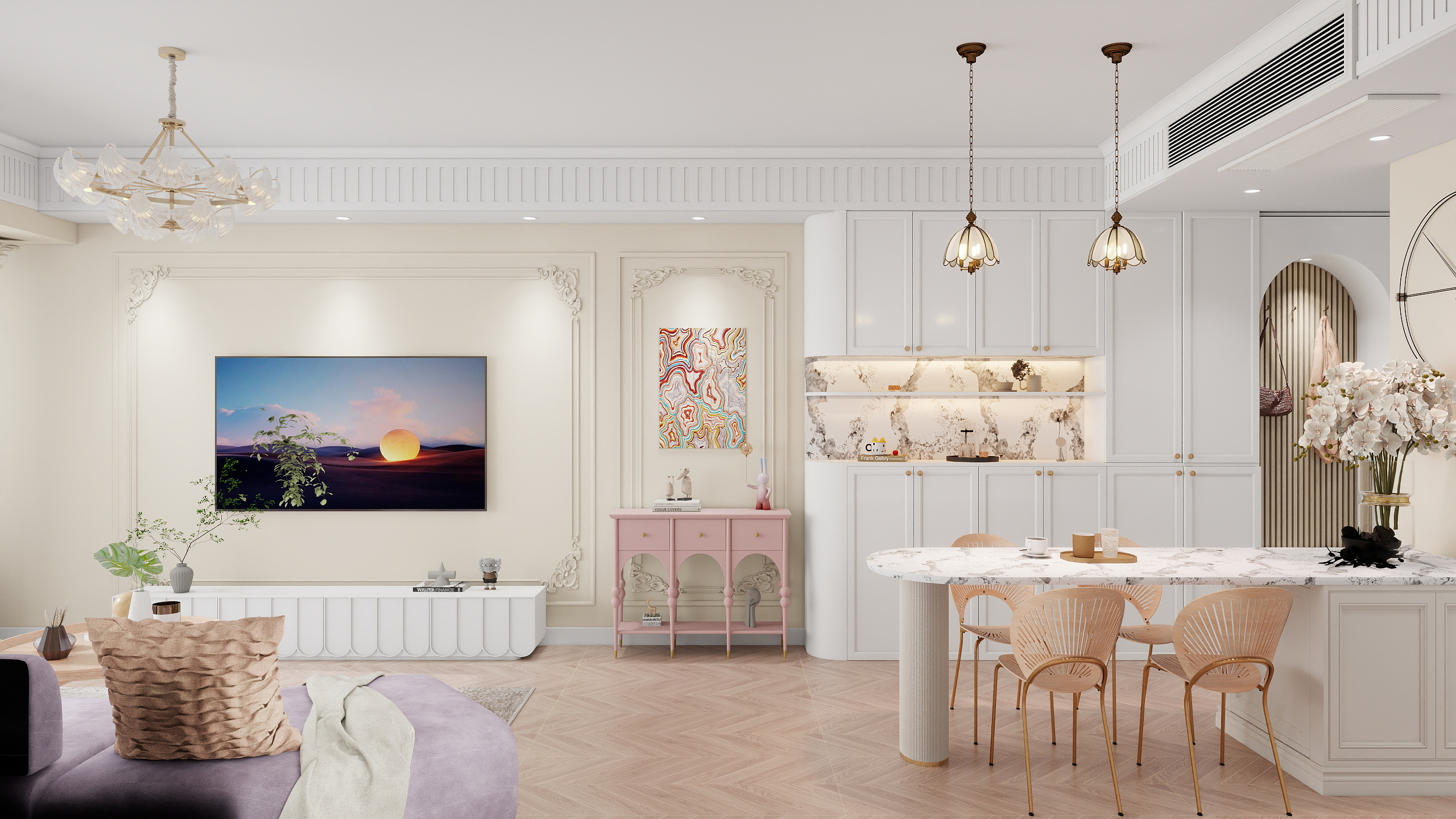 设计万工-宝业璞园100㎡2室装修效果图