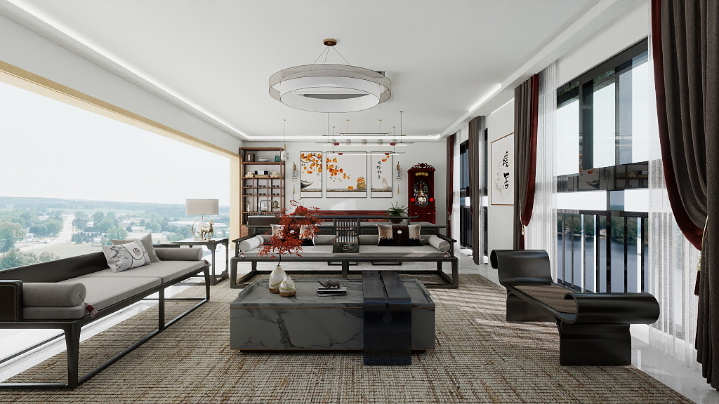 建筑设计陈先生-练习-大客厅（6）-装修设计方案