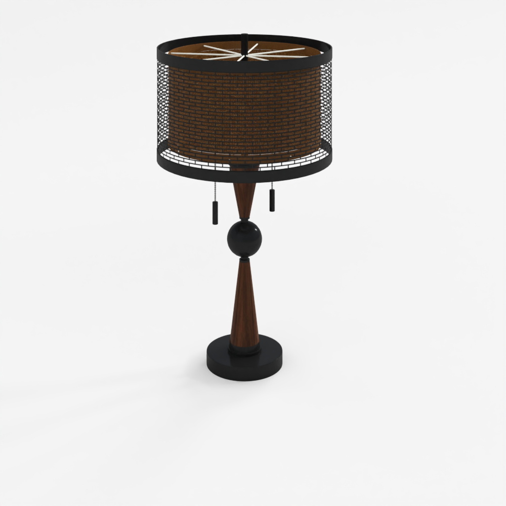 现代桃木金属台灯 S 11598720593D模型