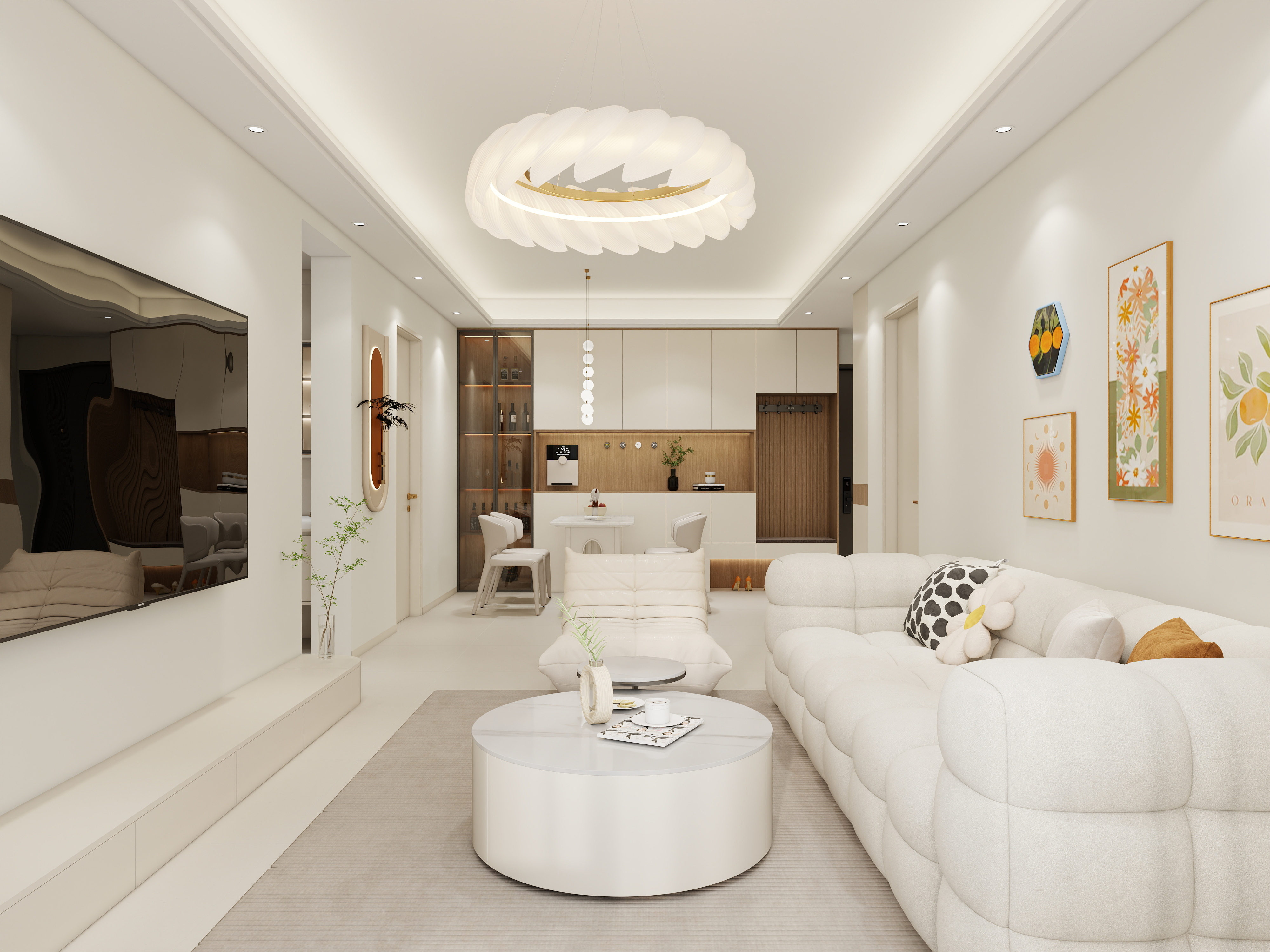 李青越-98方现代三居室 装修效果图