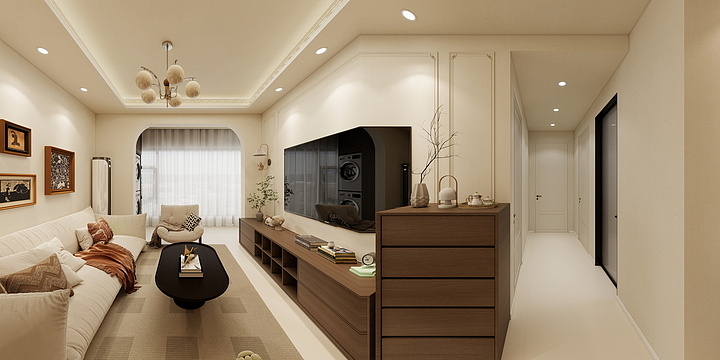 宋芹吟-奶油中古风 -装修设计方案