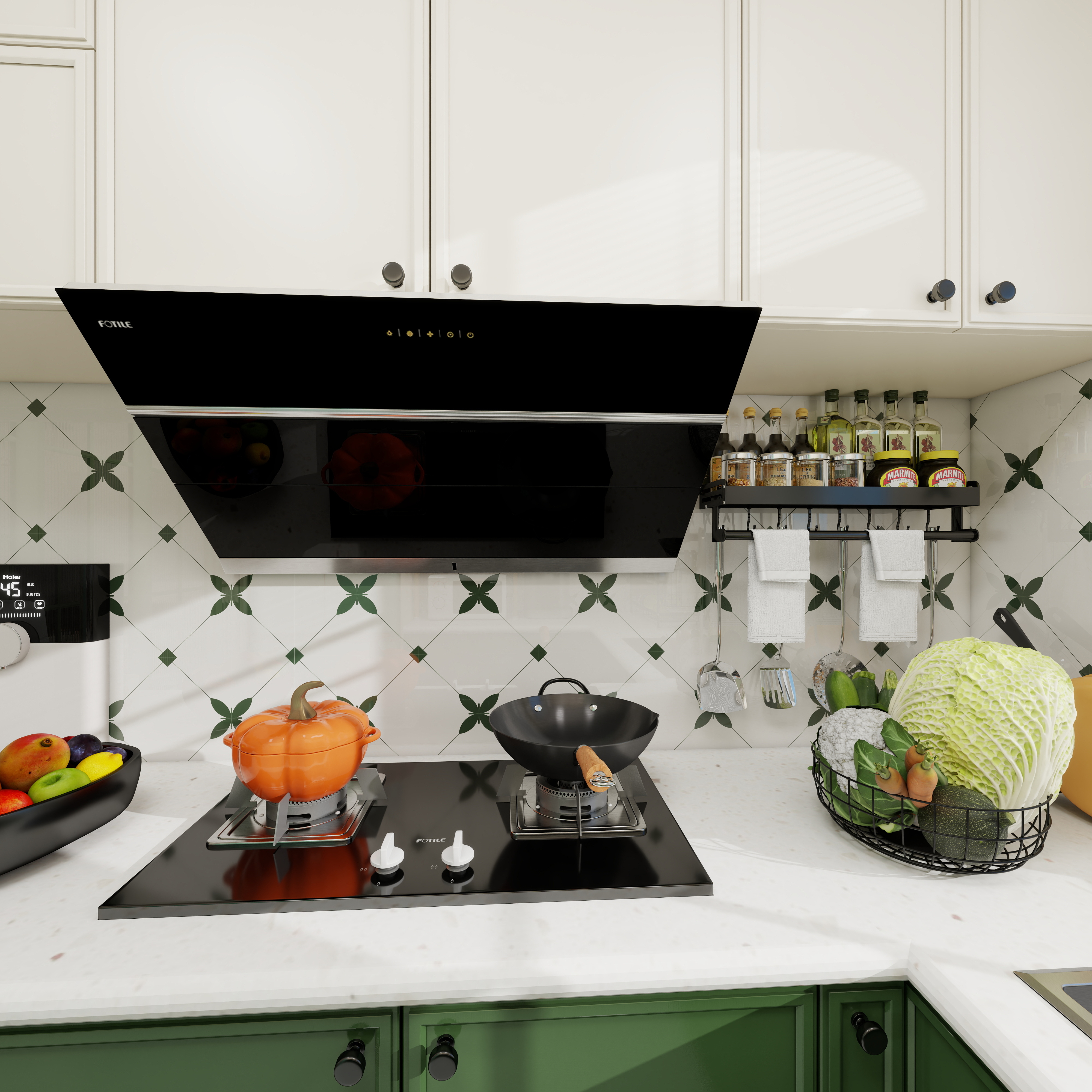 栖寐-【春意盎然】三室两厅 100㎡ 一层厨房装修效果图第3张