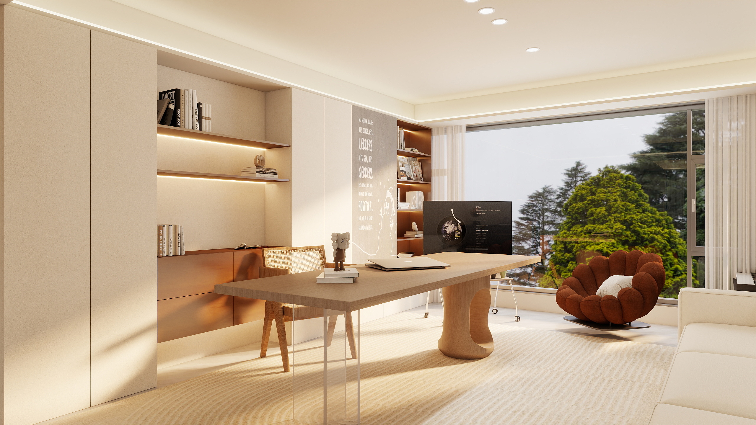 设计师本人-现代原木120平4室-装修设计方案