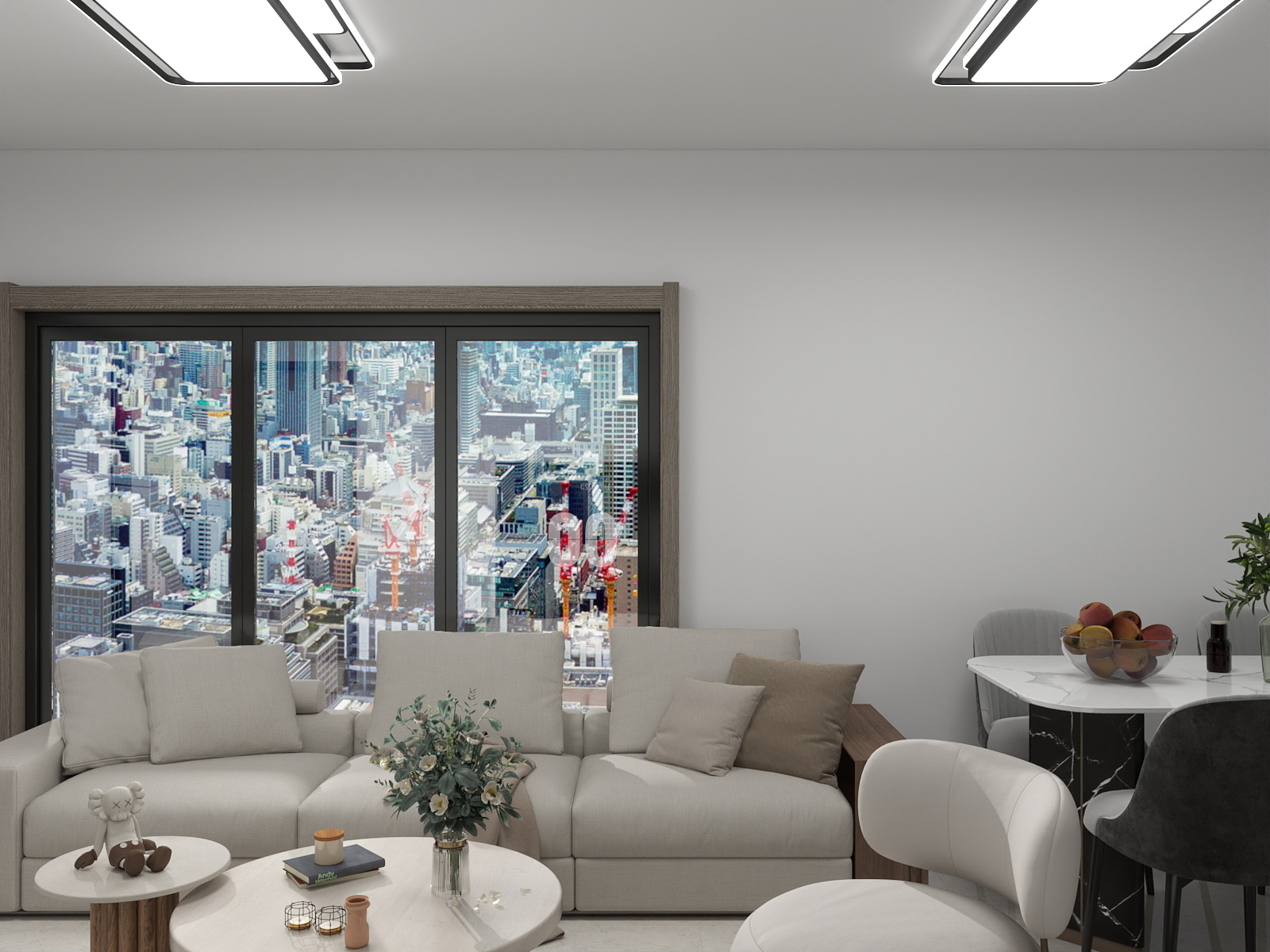 李青越-现代风格100方两居室装修效果图