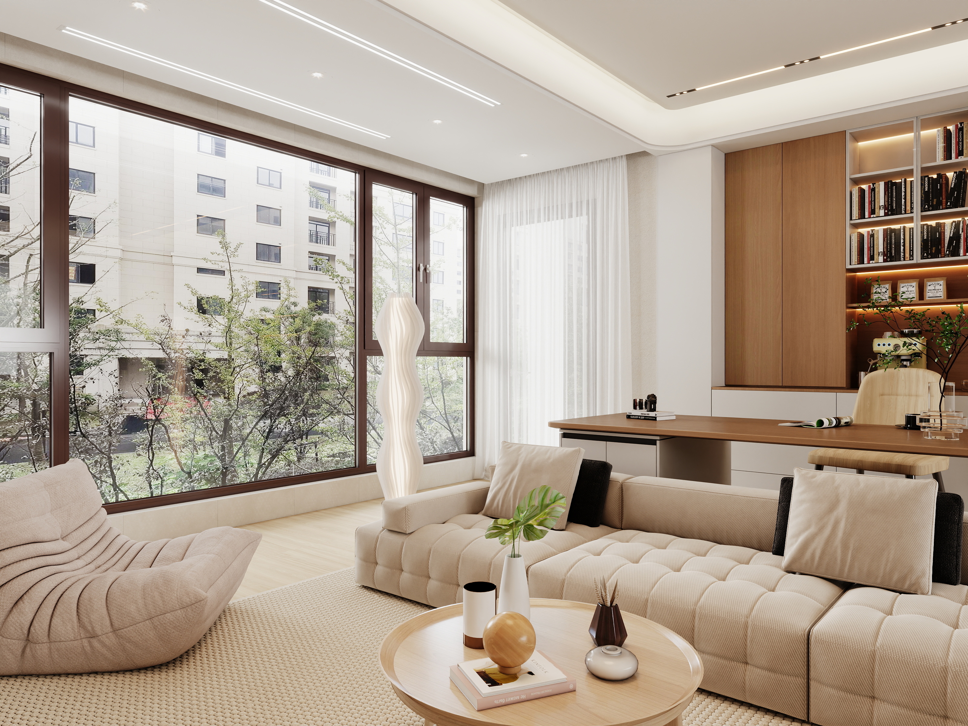 设计师余洋-《酪居》原木奶油142㎡-装修设计方案