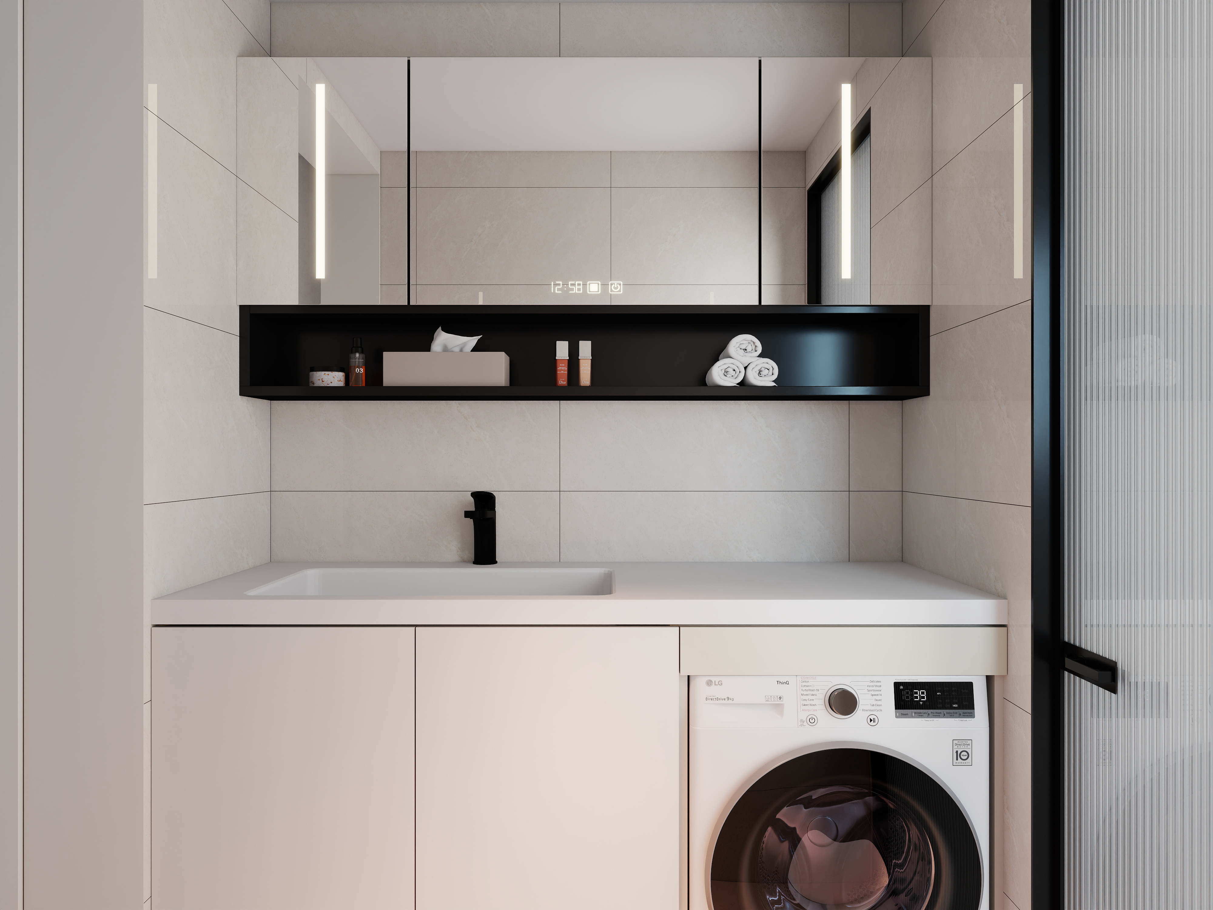 艺雅丽-117平现代简约 一层干区装修效果图第1张