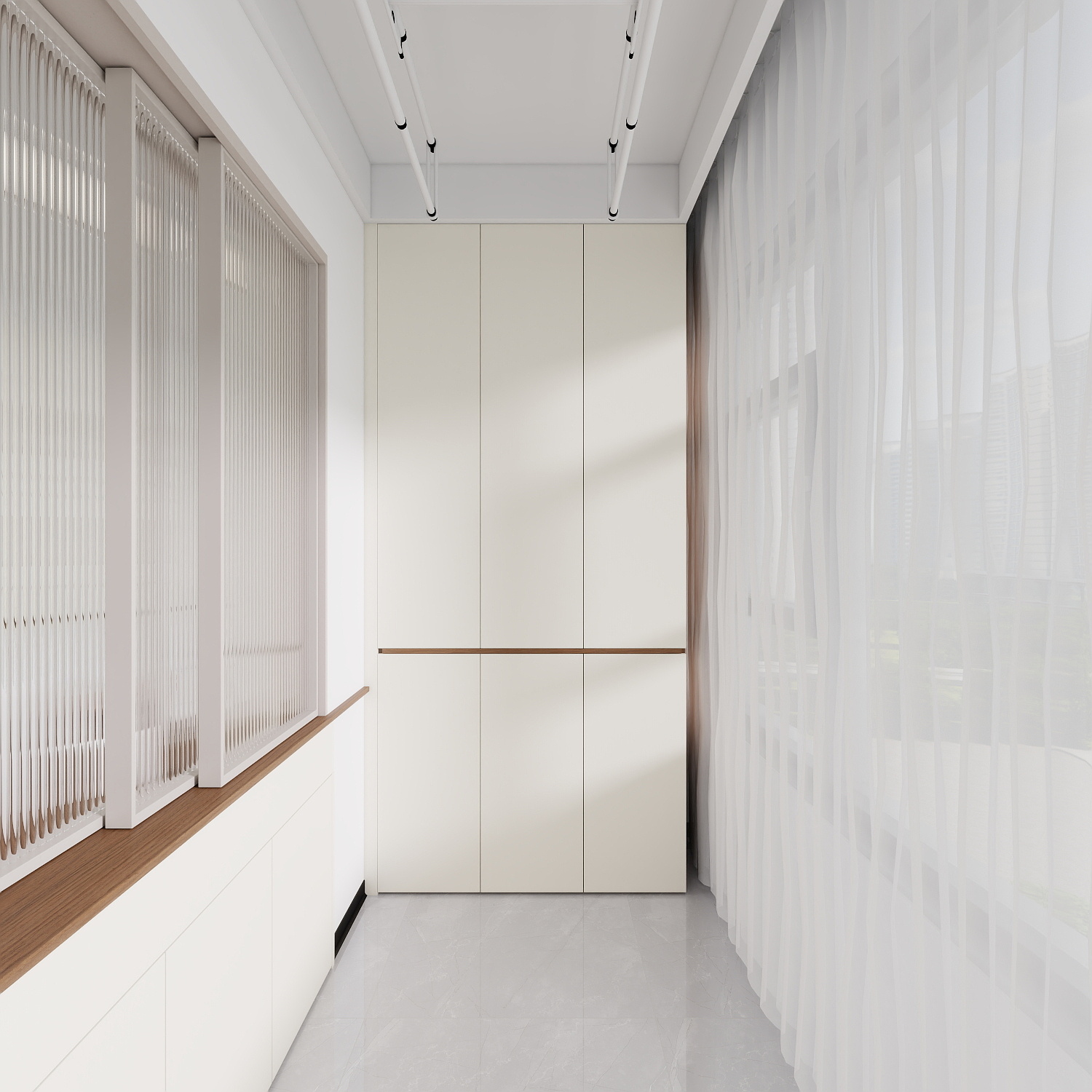 天水全案设计师白老师-和光尘樾95m² 4号楼3楼 - 1402一层阳台装修效果图第3张