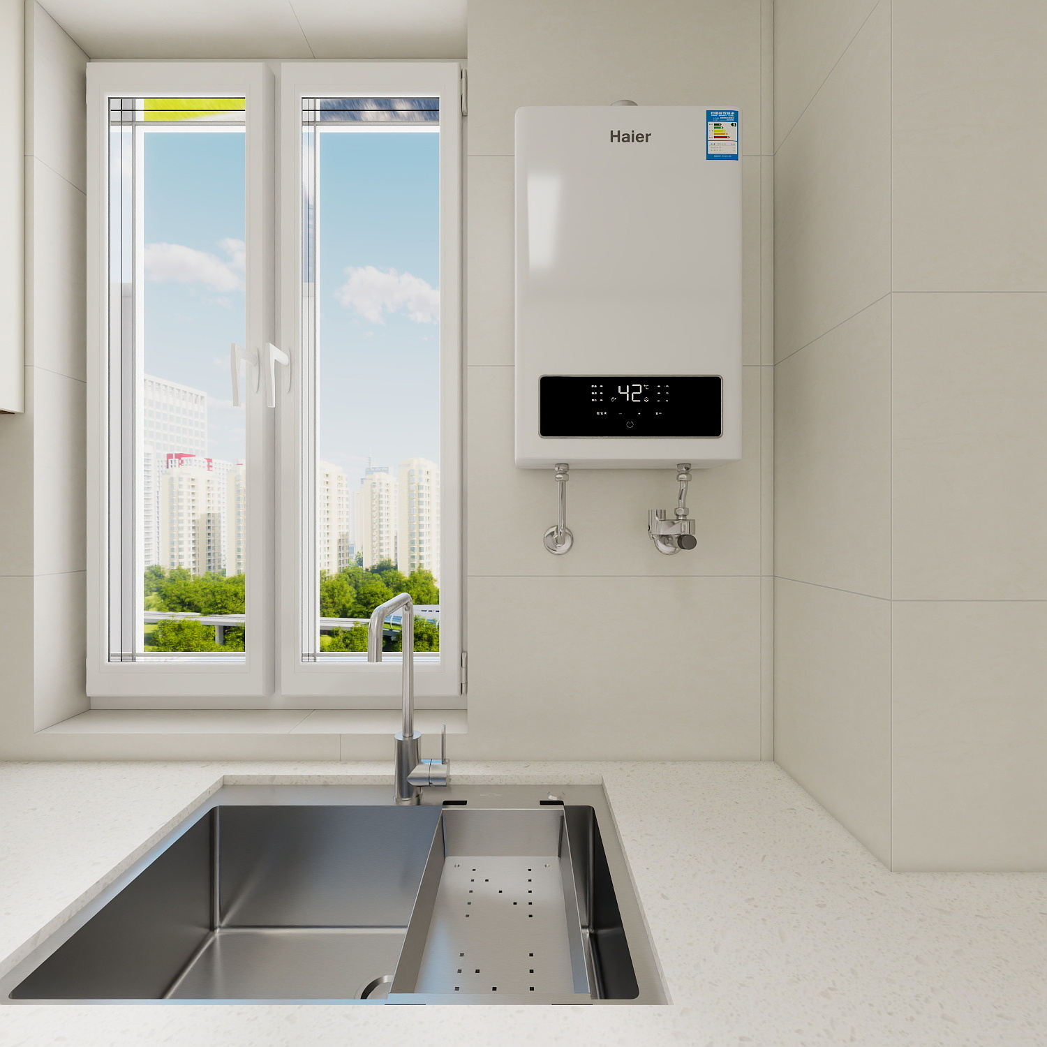 天水全案设计师白老师-和光尘樾95m² 4号楼3楼 - 1402一层厨房装修效果图第4张