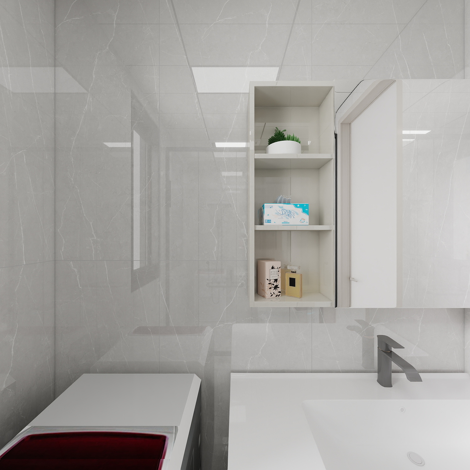 天水全案设计师白老师-和光尘樾95m² 4号楼3楼 - 1402一层卫生间装修效果图第4张