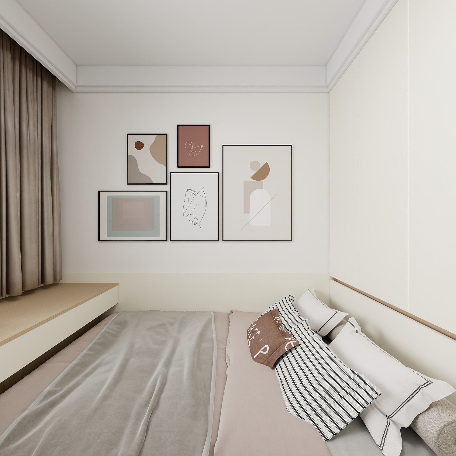 天水全案设计师白老师-和光尘樾95m² 4号楼3楼 - 1402一层儿童房装修效果图第4张