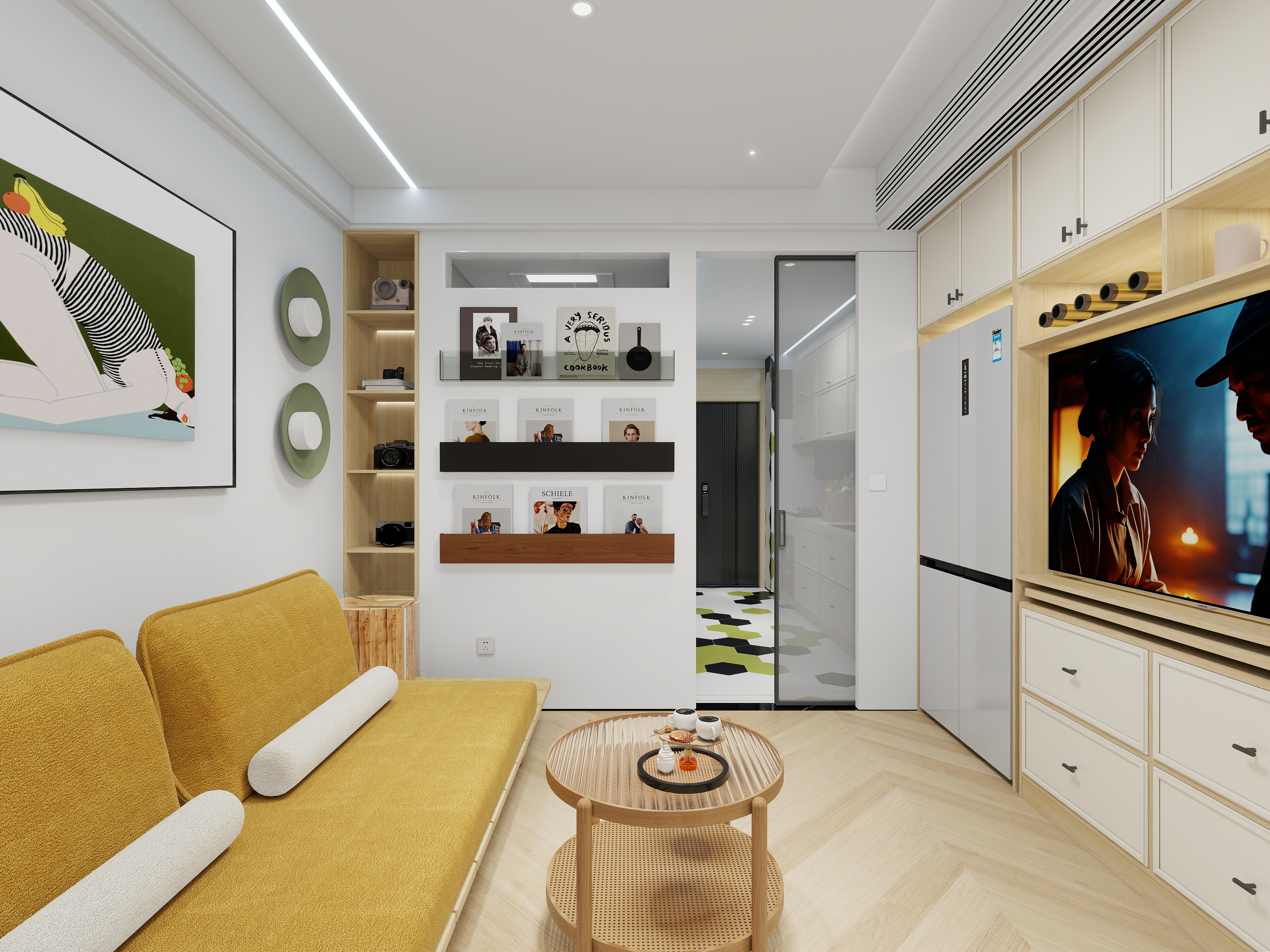 孤独的52赫兹-中海凯旋门现代简约44㎡1室装修效果图