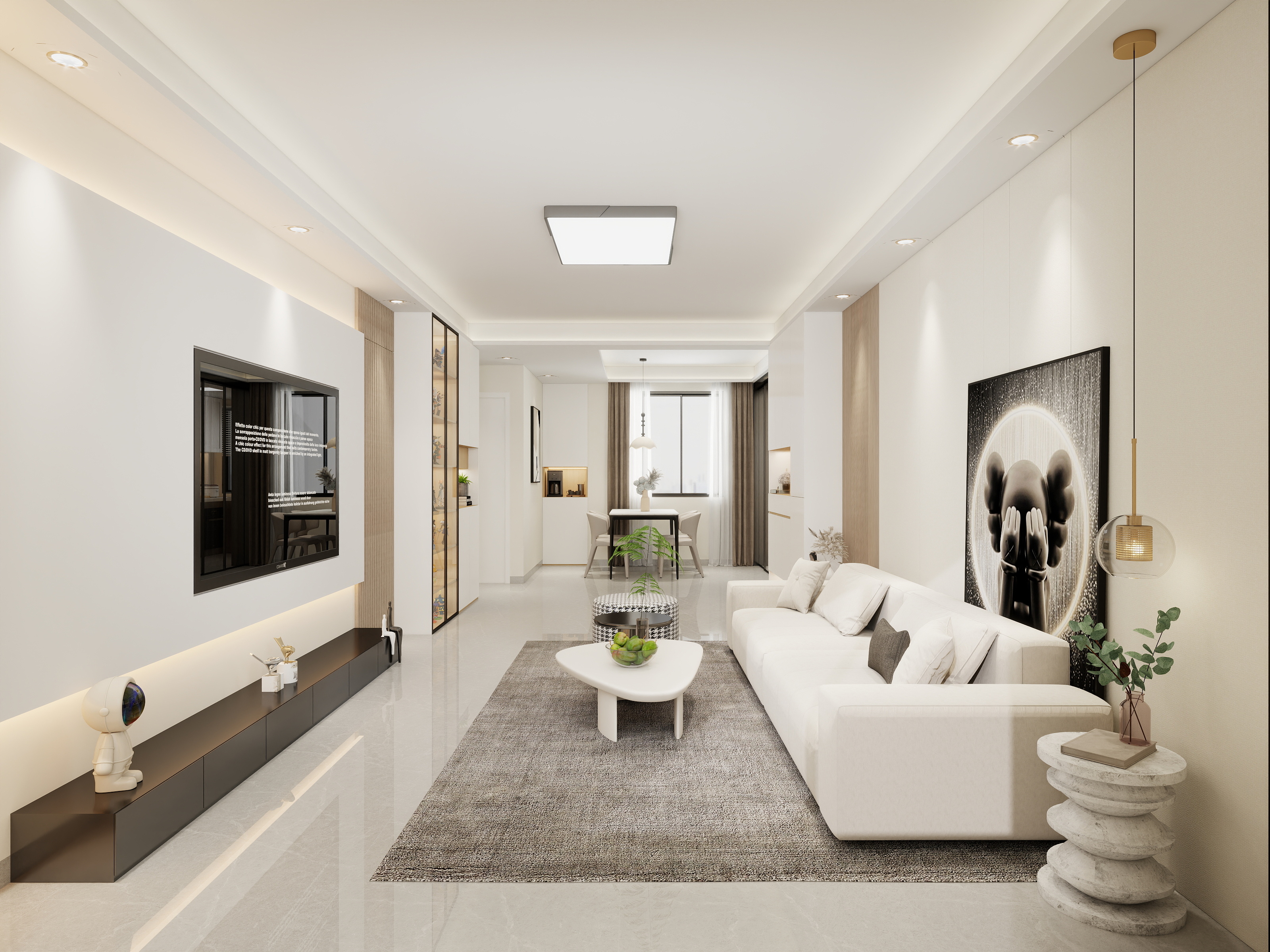 李立猛-奶油中古三居设计 -装修设计方案