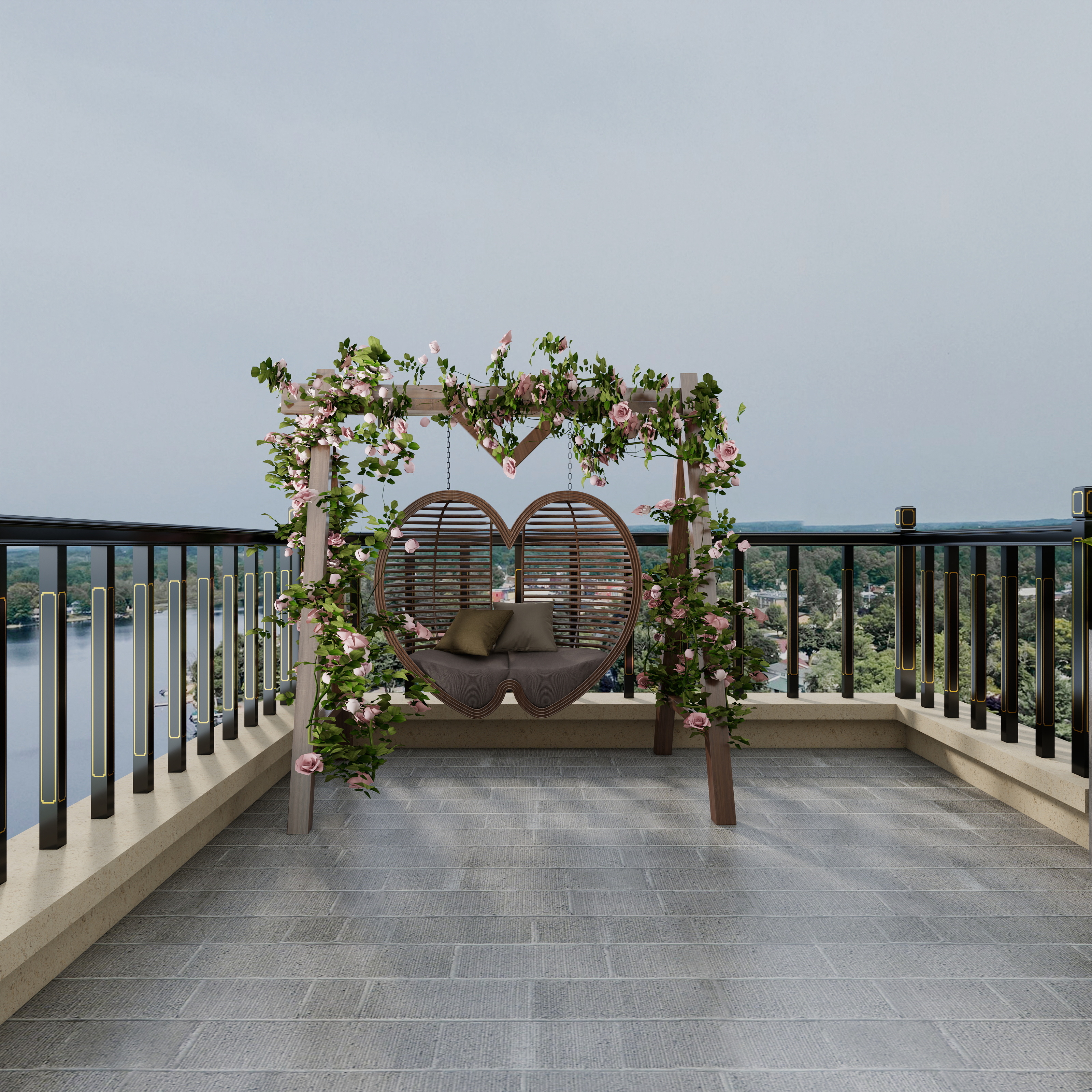 李青越-188平方新中式民宿装修效果图