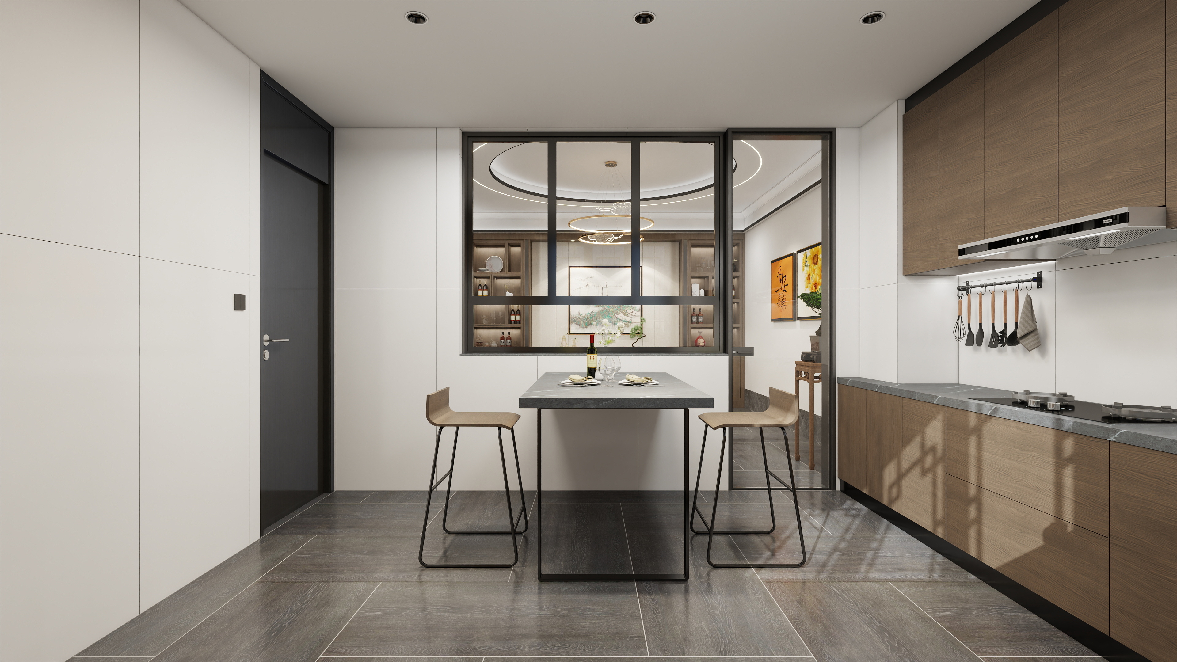 神马云在线-自建退台围合庭院别墅(从建筑到装修方案)装修效果图