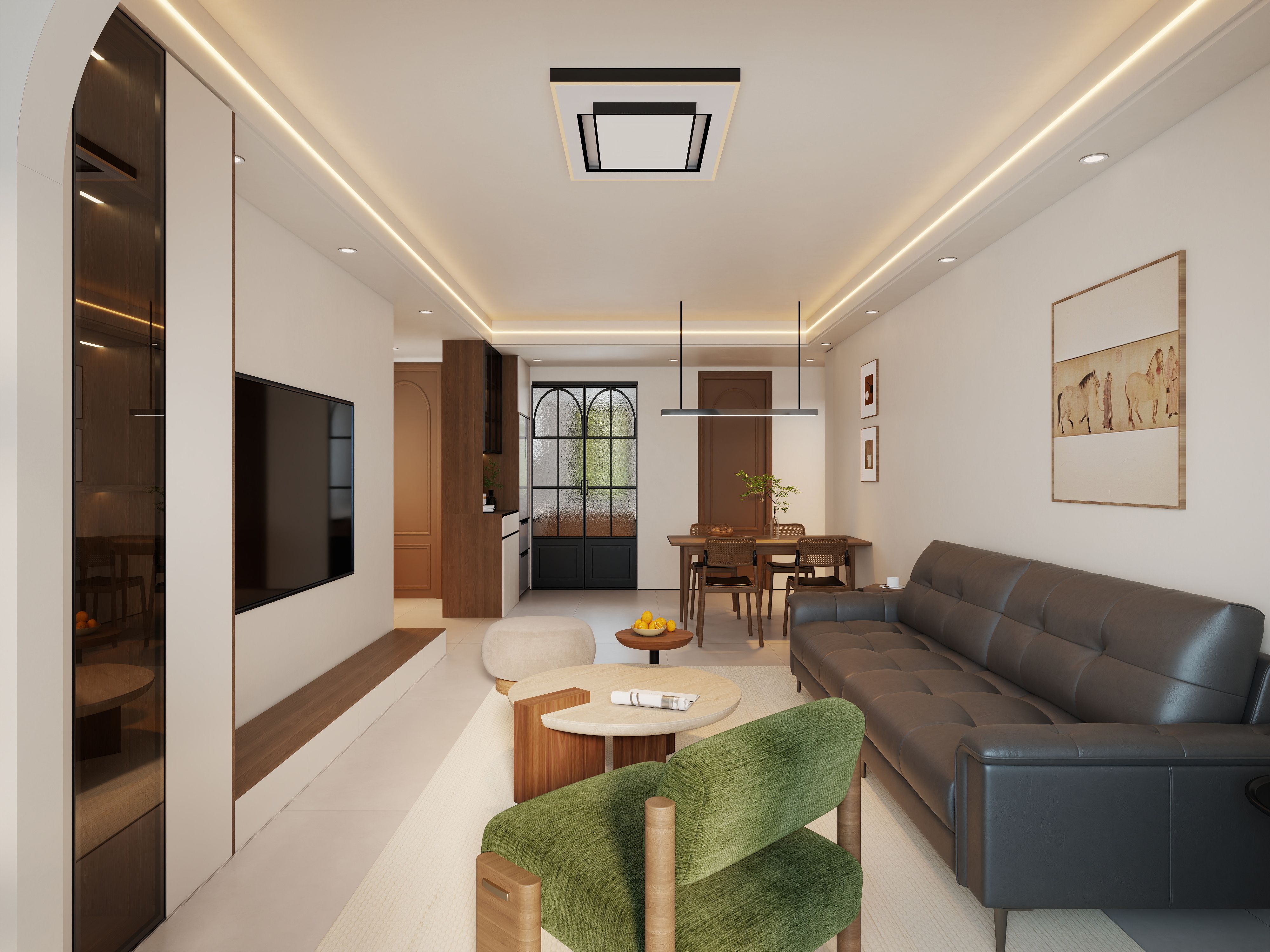 艺雅丽-104平奶油风 装修效果图