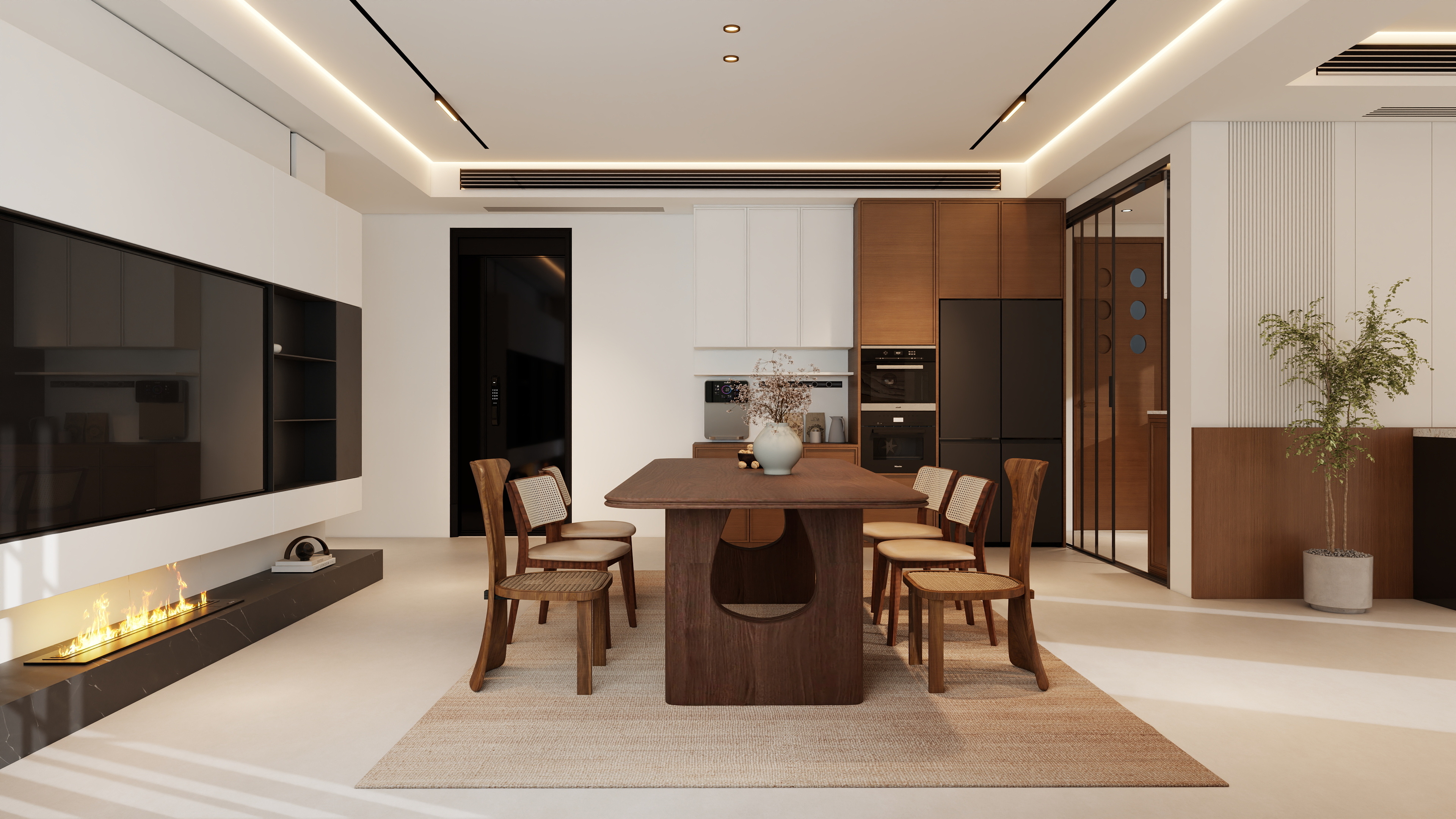 大金空调官方-栖心之境—190㎡三房两厅中古风装修效果图