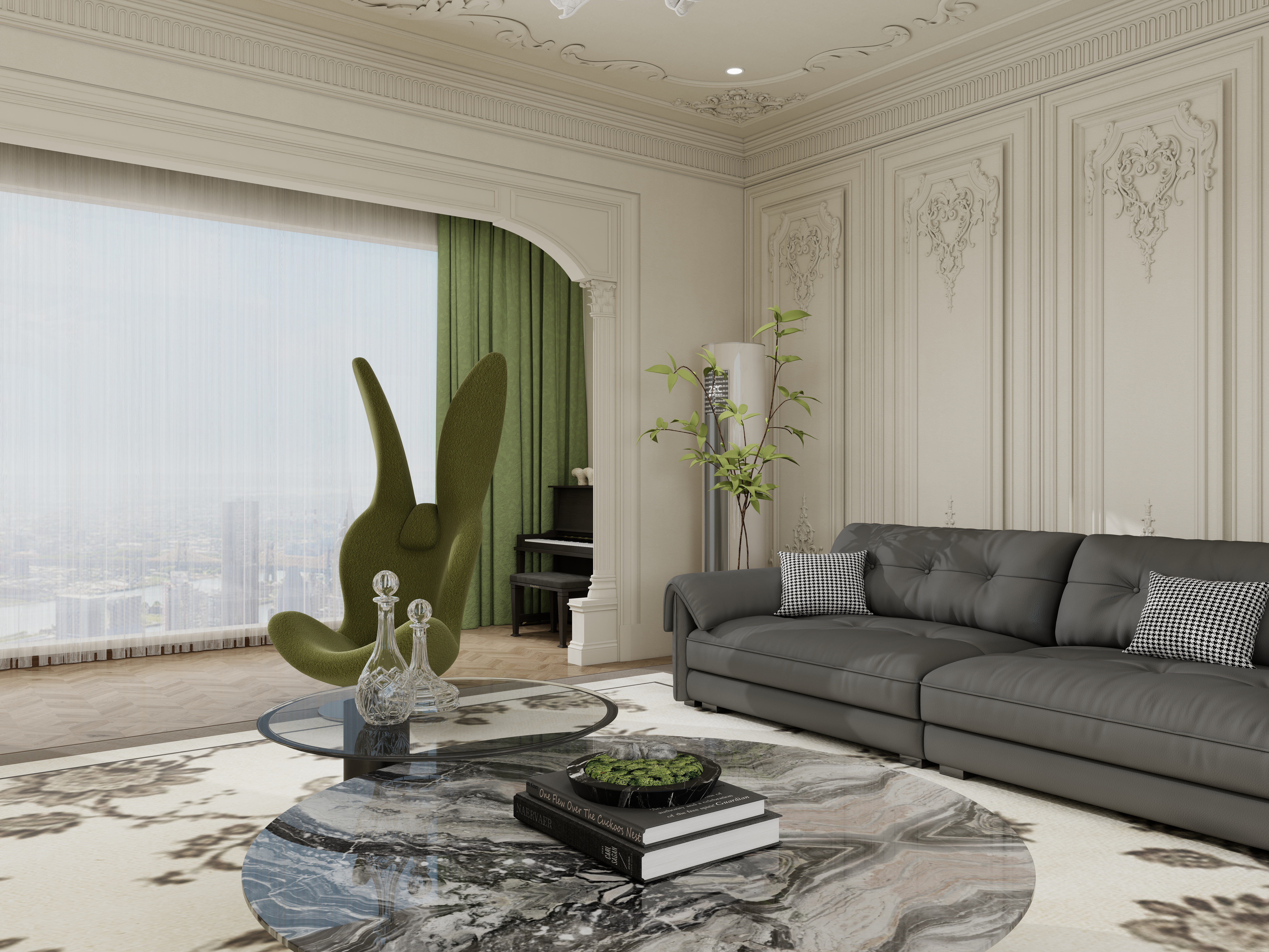 栖寐-法式吊顶练习 一层吊顶练习装修效果图第5张