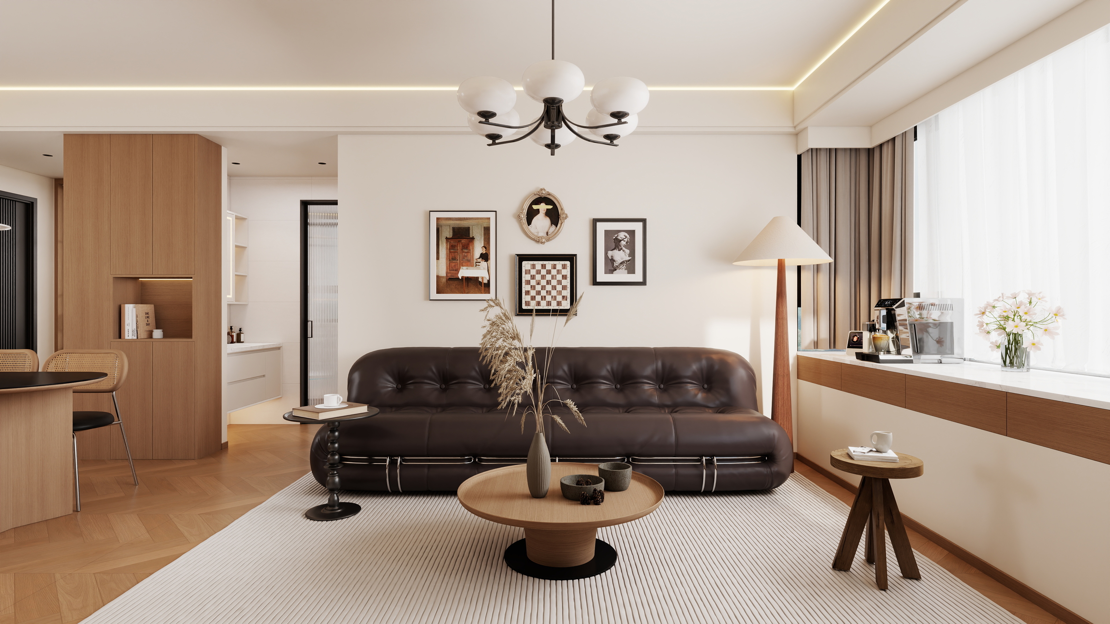 星空设计500一套-原木99㎡2室装修效果图