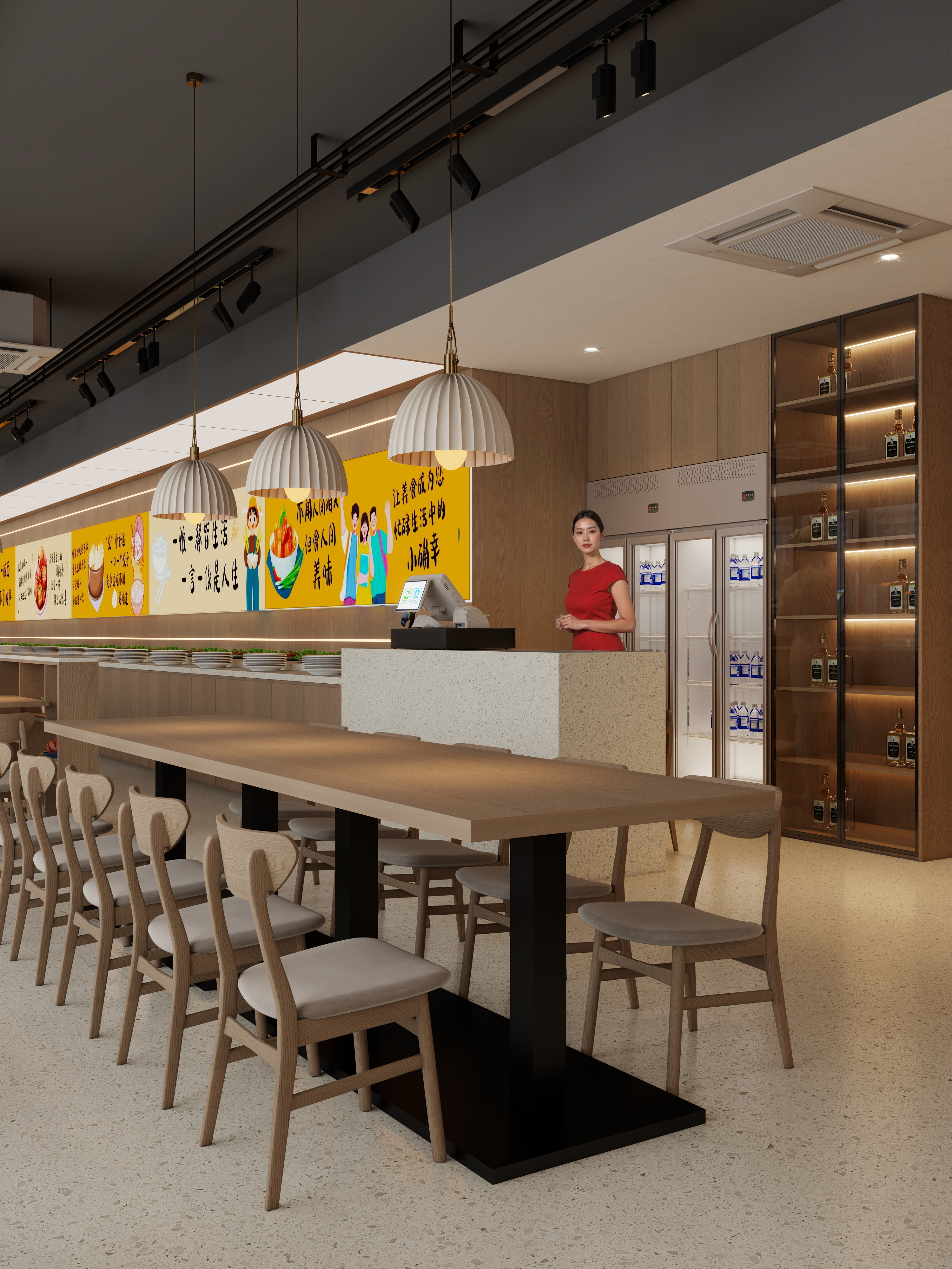 孙有权-『2025-10』294平丨快餐店一层大厅装修效果图第4张