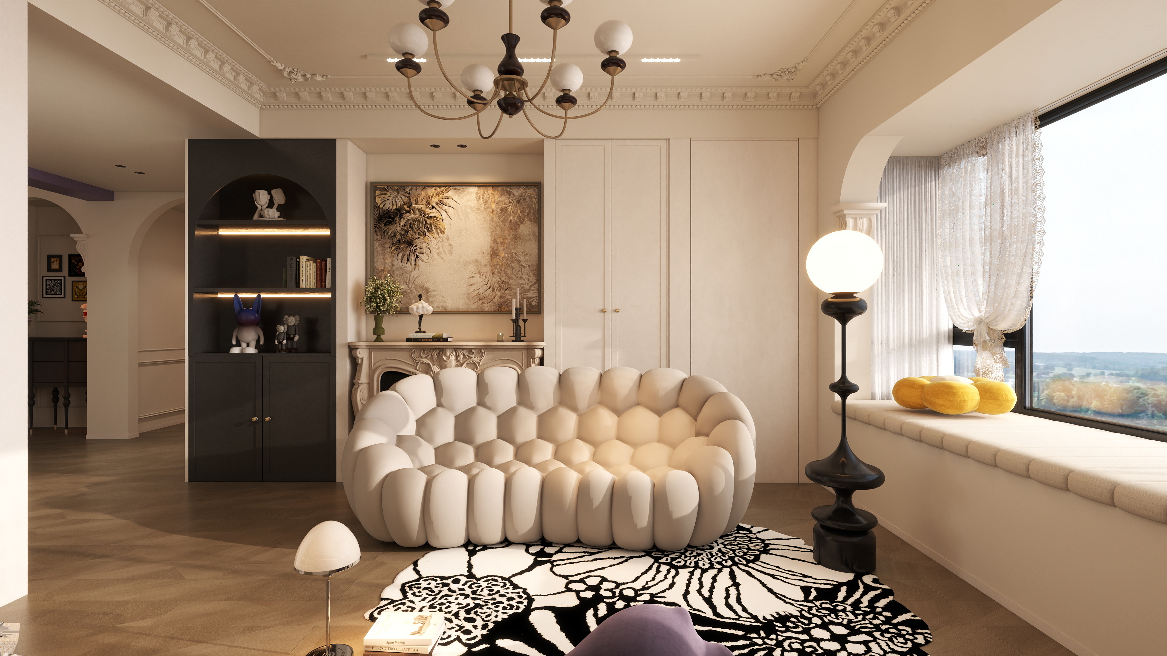 星空设计500一套-轻法式2室125㎡装修效果图