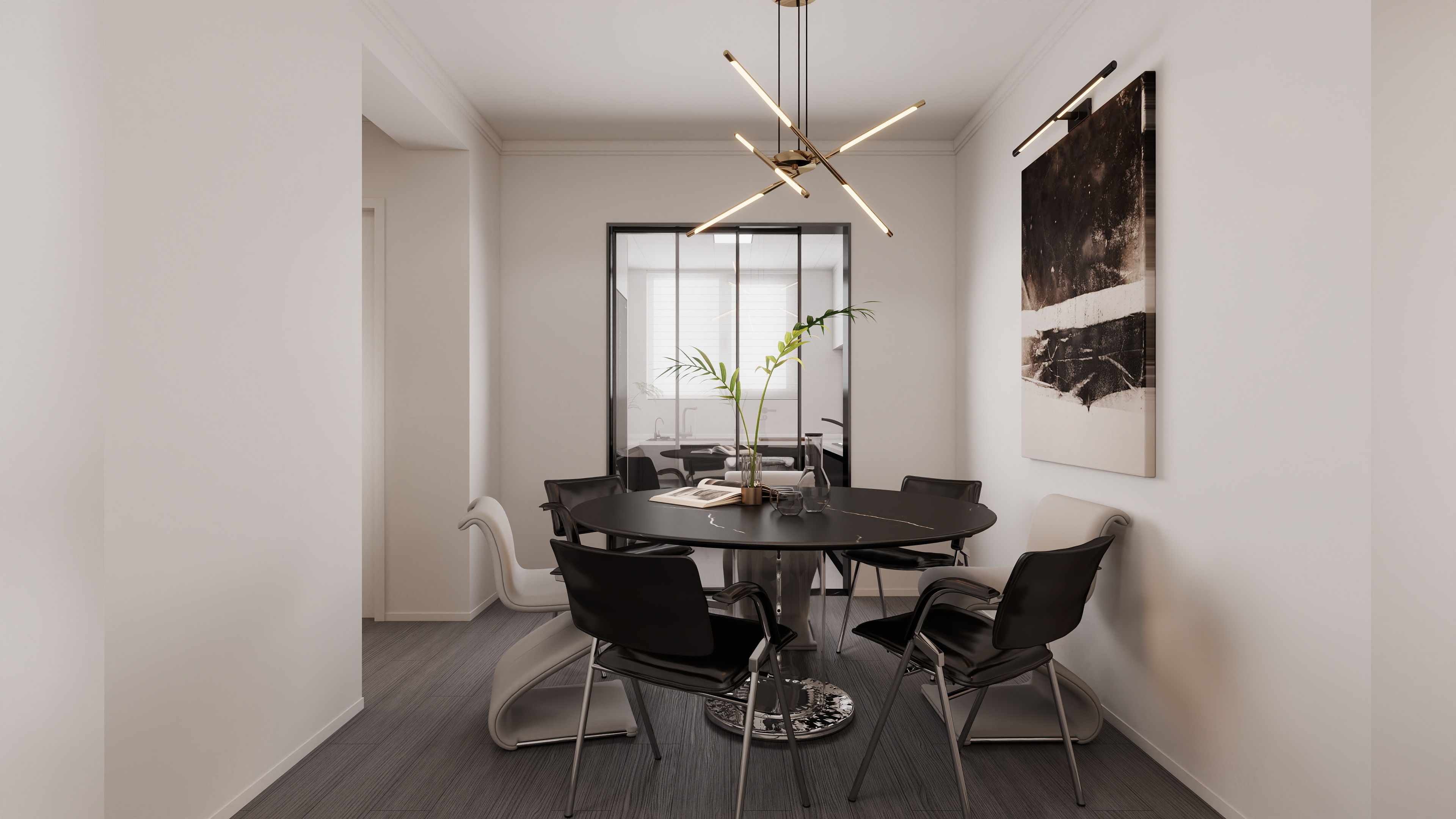 星空设计500一套-现代简约132㎡4室装修效果图