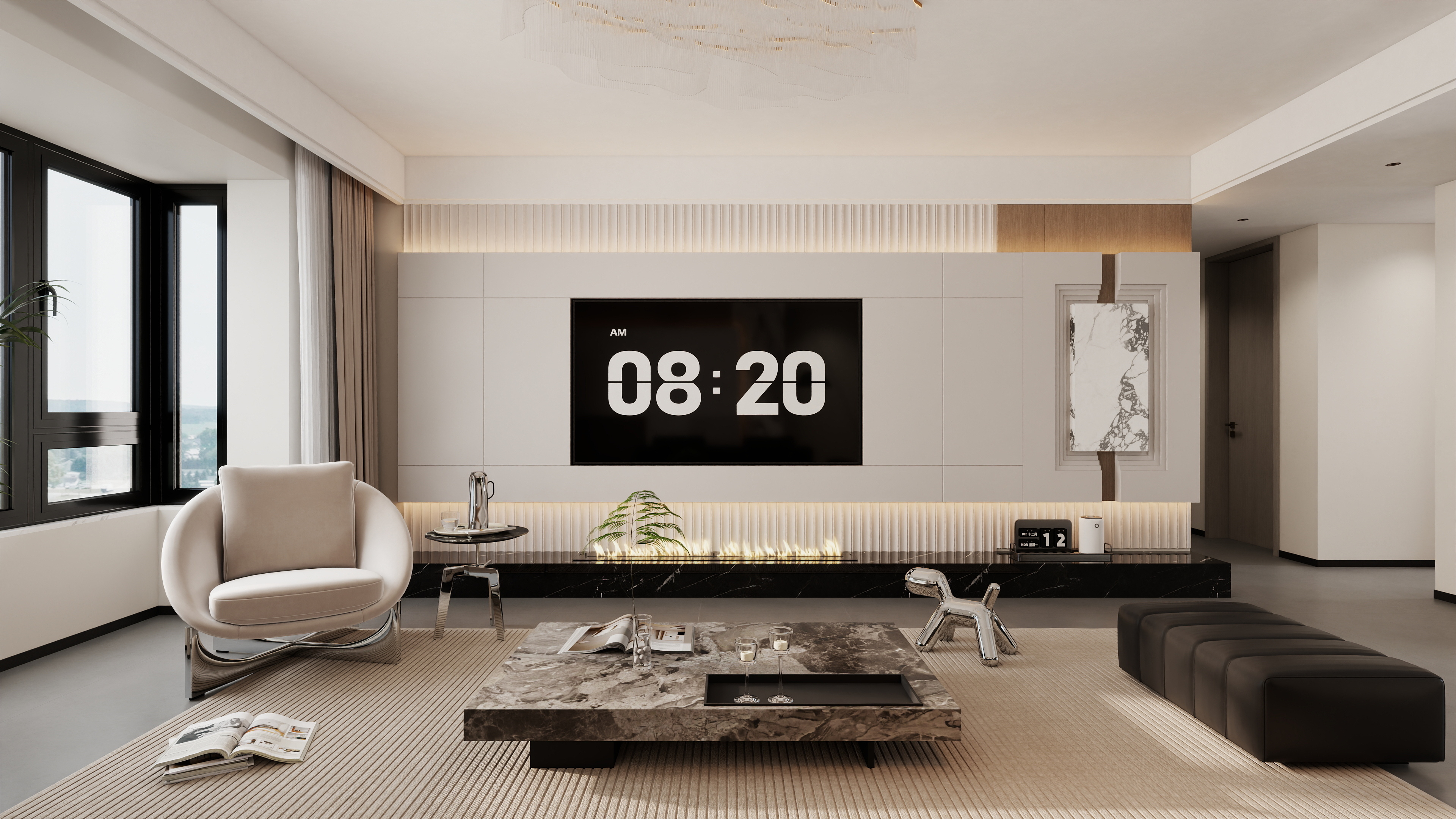 星空设计工作室Design-轻奢154㎡4室装修效果图