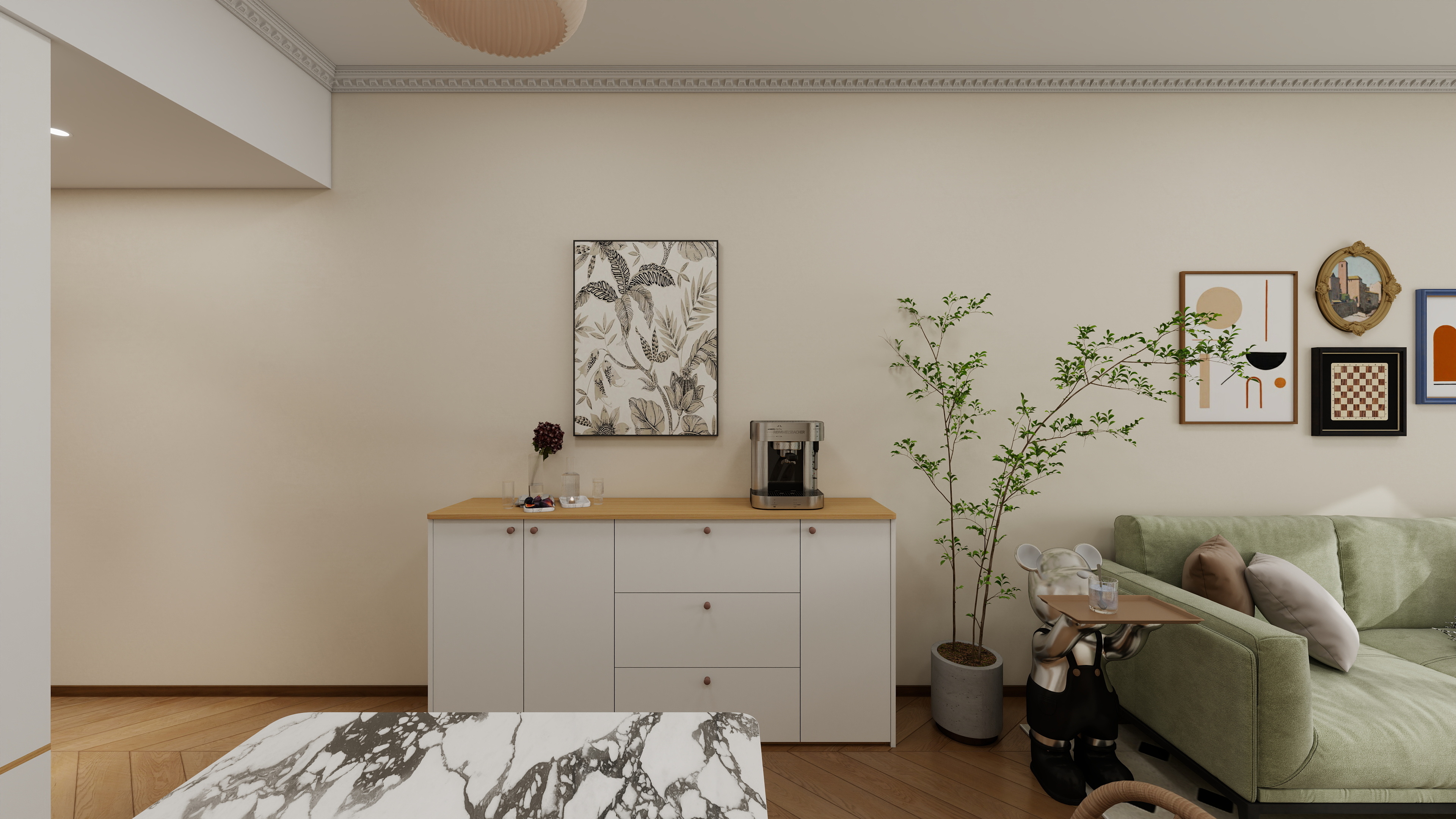 广州全屋定制设计师朱兴-江山时代89m²装修效果图