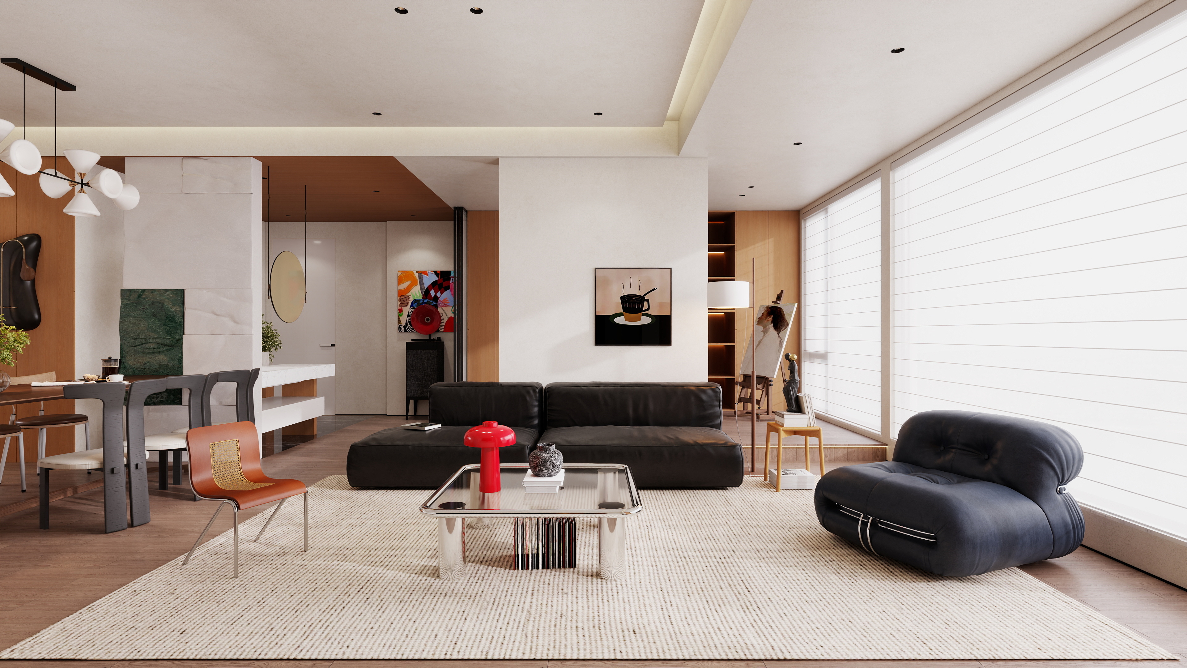 星空设计500一套-现代简约160㎡1室装修效果图