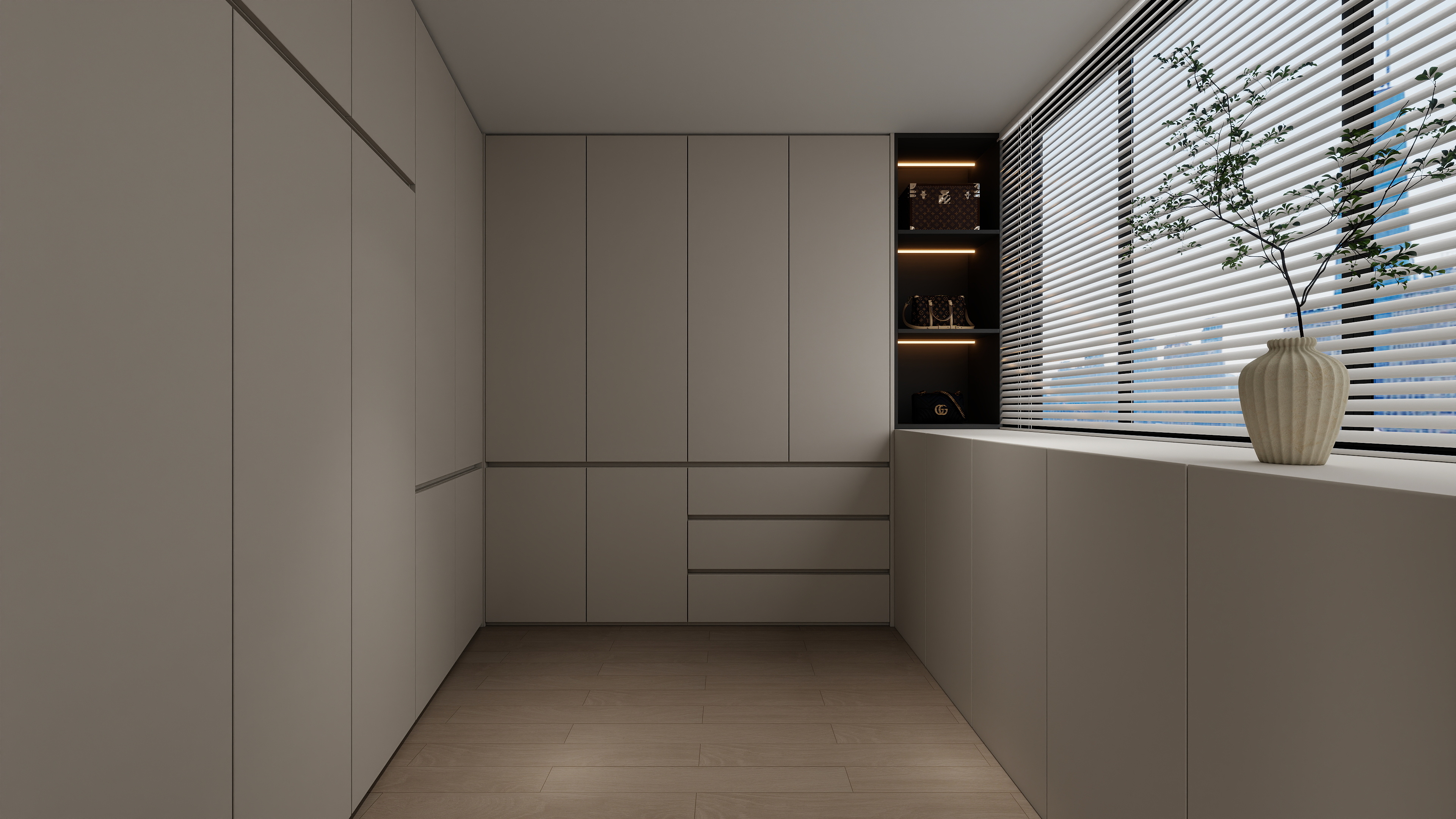 设计师丨胡月平-现代简约113㎡3室装修效果图