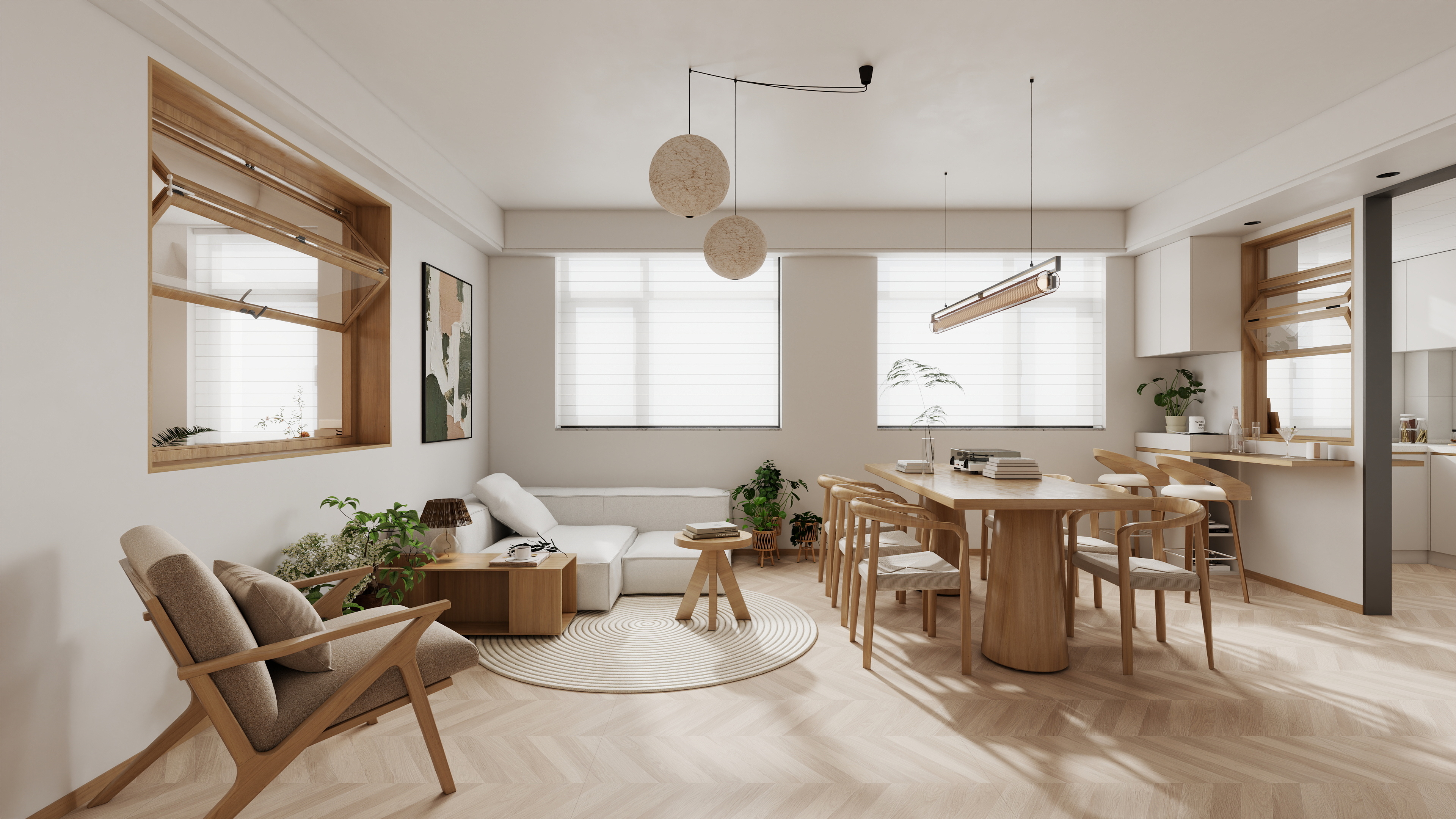 星空设计500一套-现代简约108㎡3室装修效果图