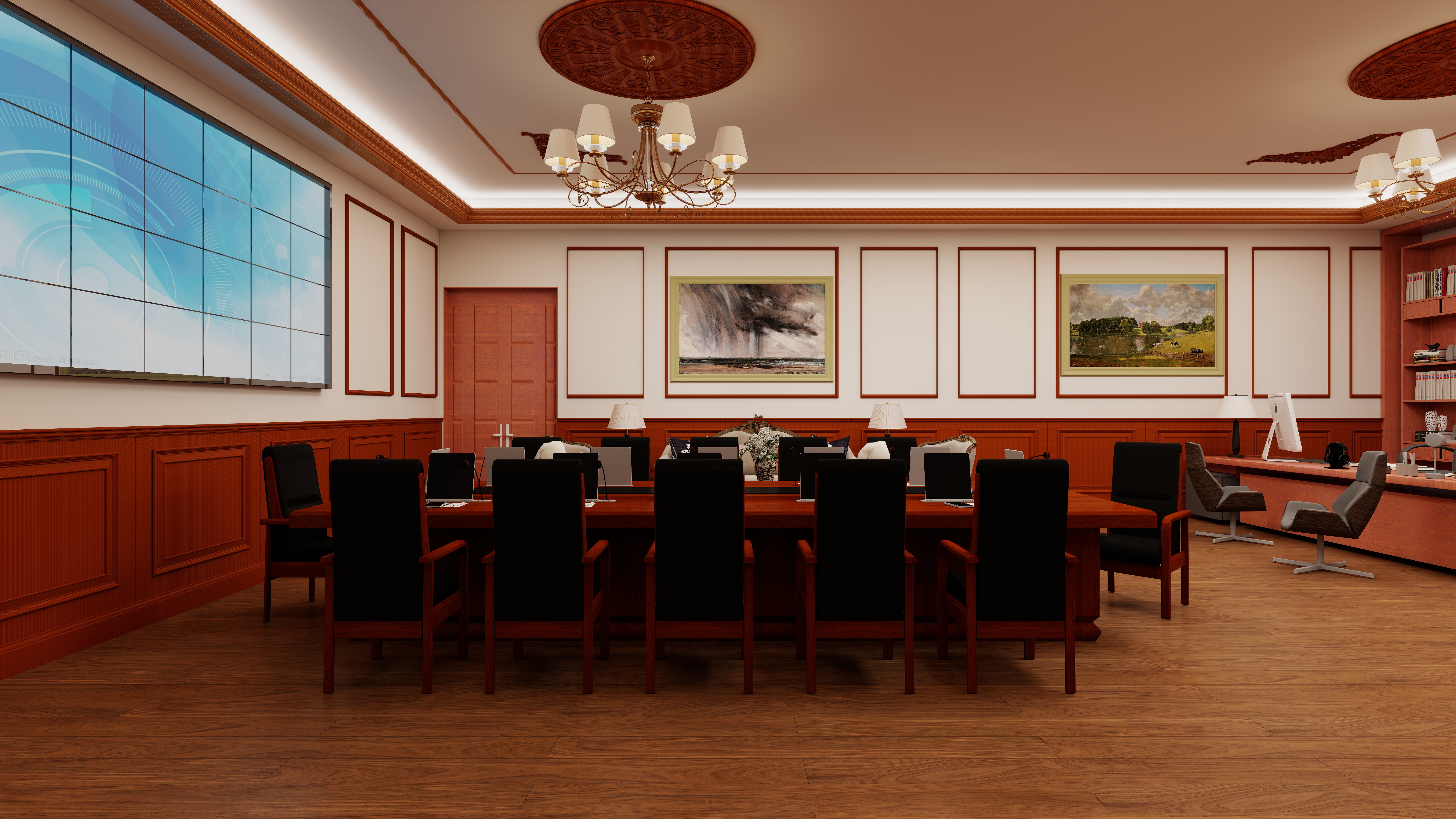 星空设计desgin-简欧办公室一层办公室装修效果图第1张