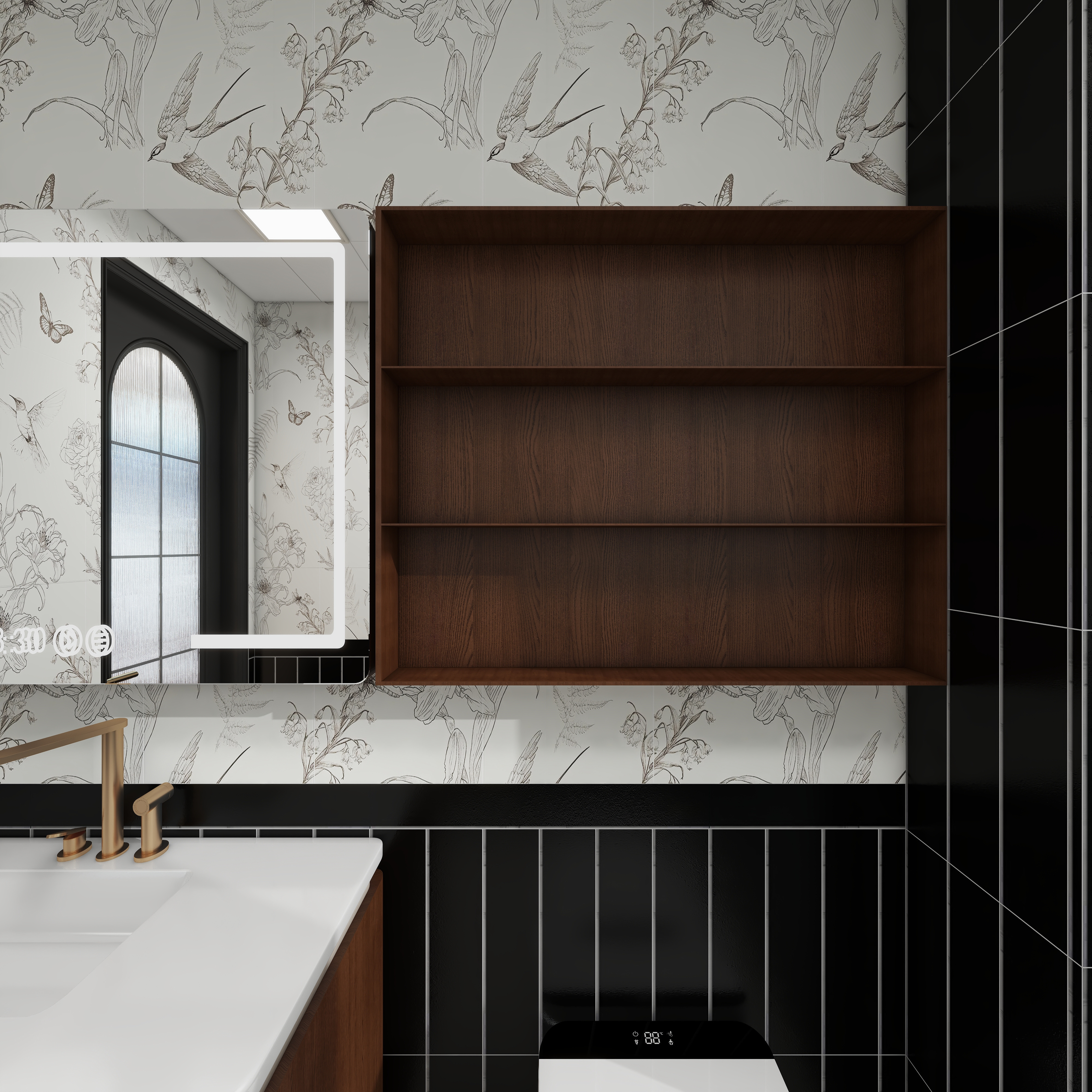 设计师言色-120平米 三室改四室 美式复古自然风一层主卫装修效果图第5张